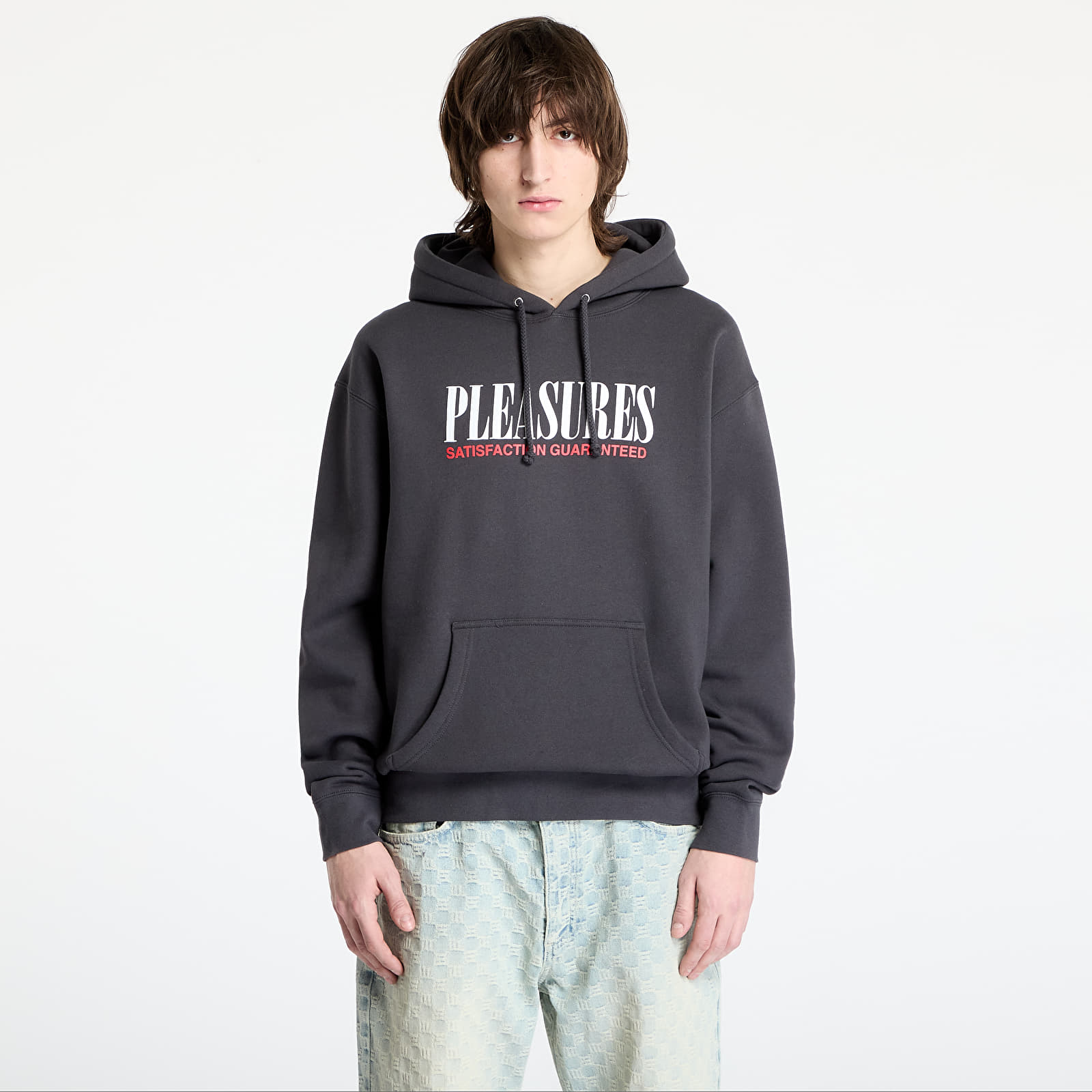 Pánské mikiny PLEASURES Satisfaction Hoodie Asphalt