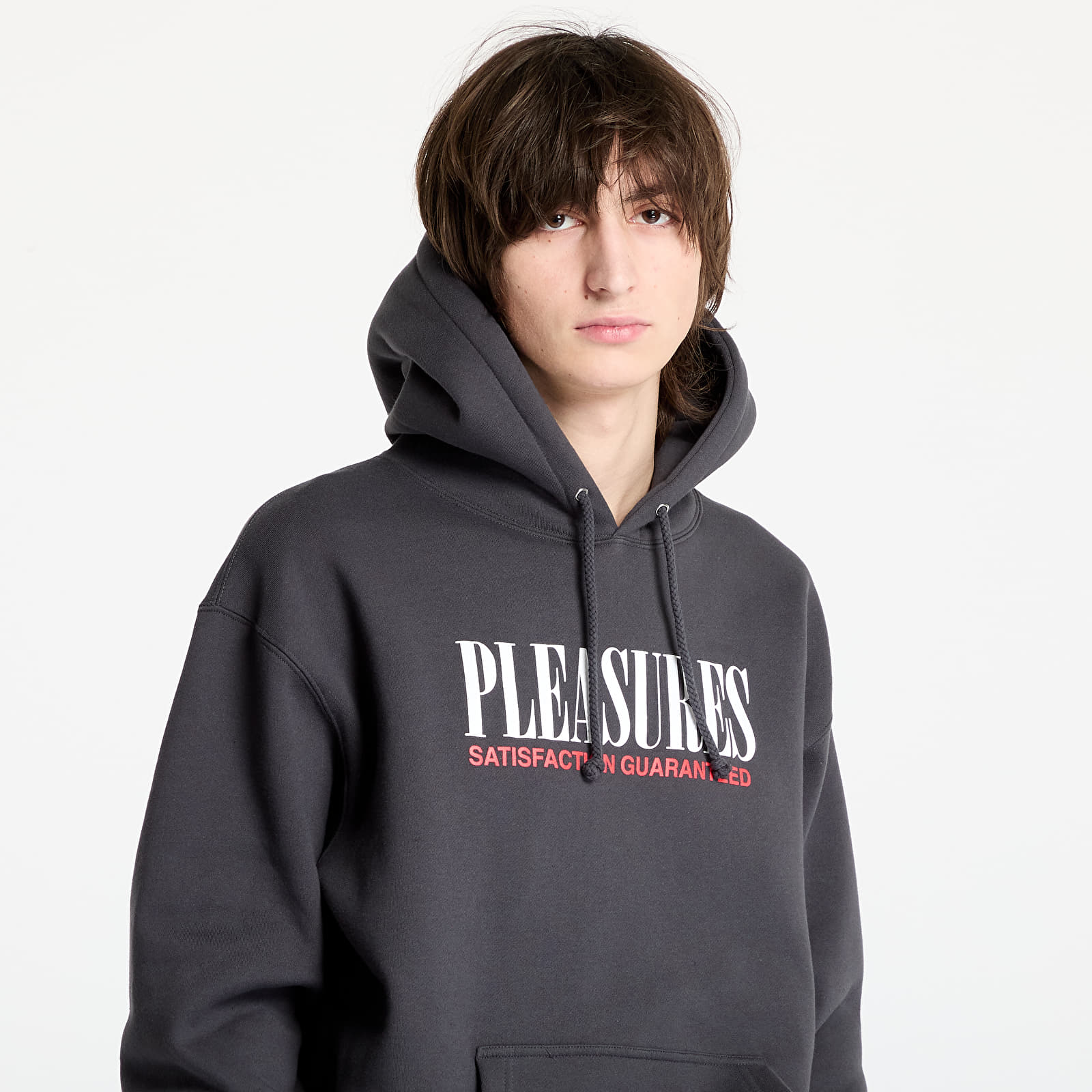 Pánské mikiny PLEASURES Satisfaction Hoodie Asphalt