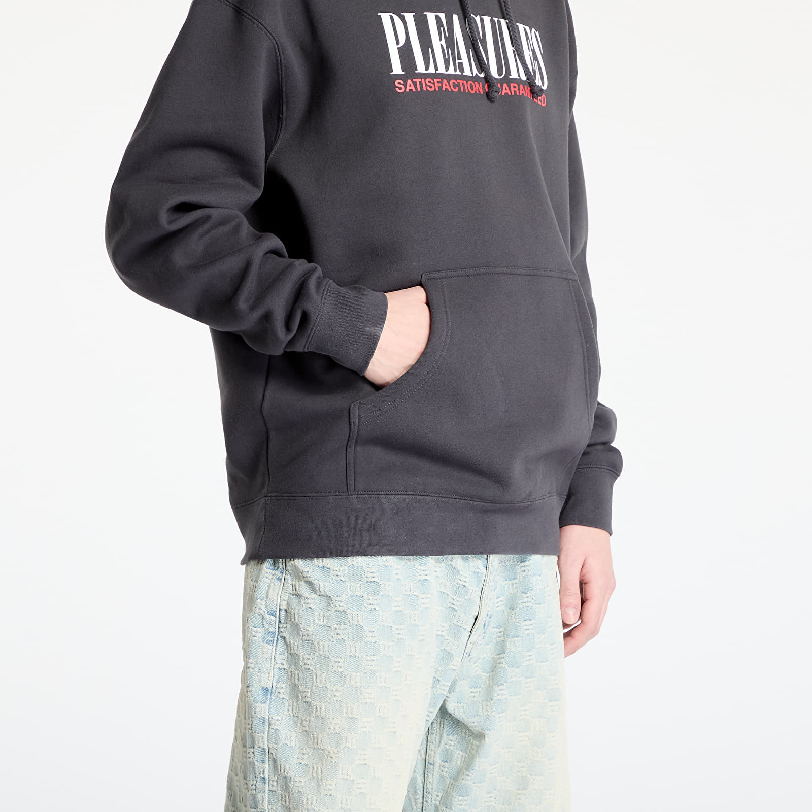 Pánské mikiny PLEASURES Satisfaction Hoodie Asphalt