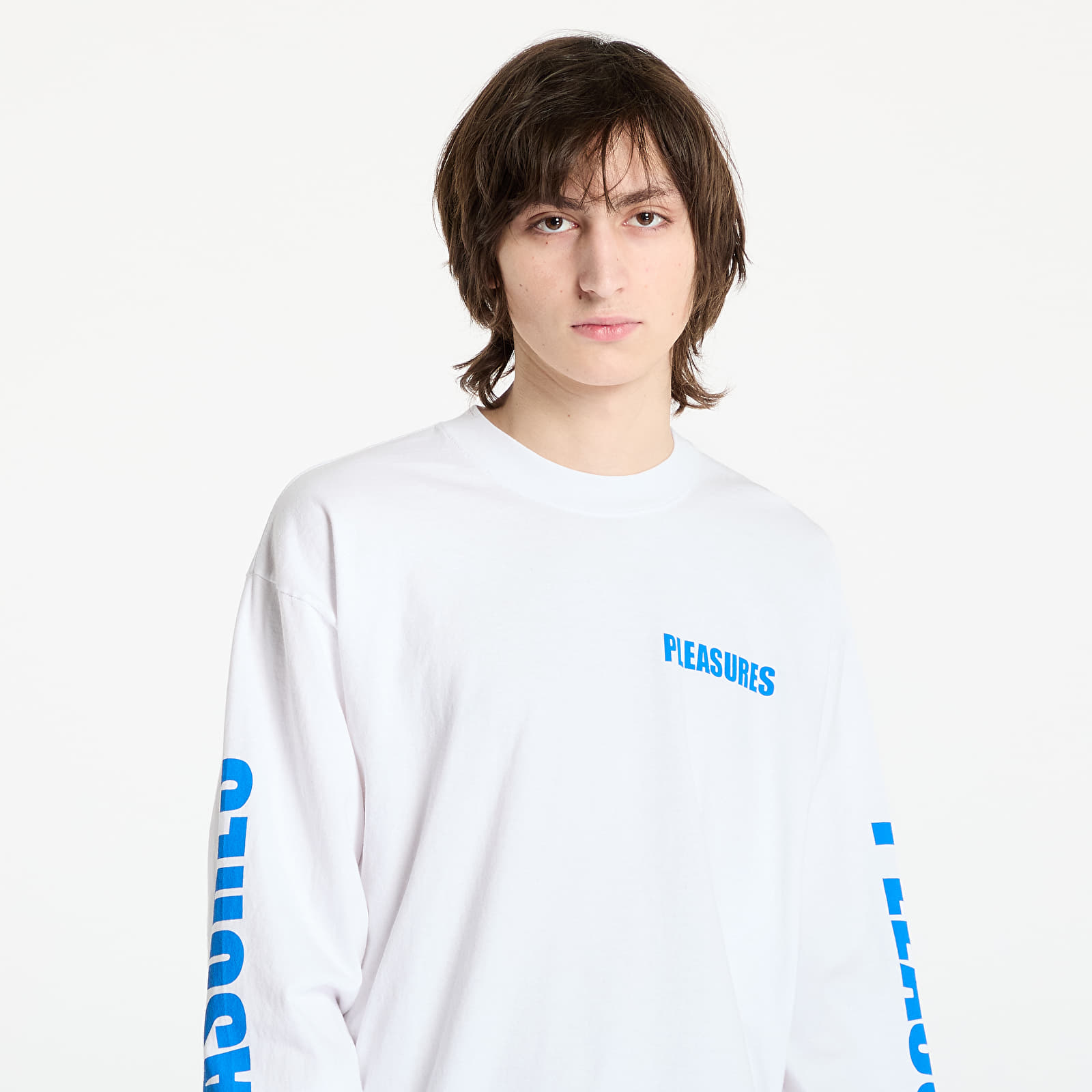 Miesten T-paidat PLEASURES Impact Staff Long Sleeve T-Shirt White