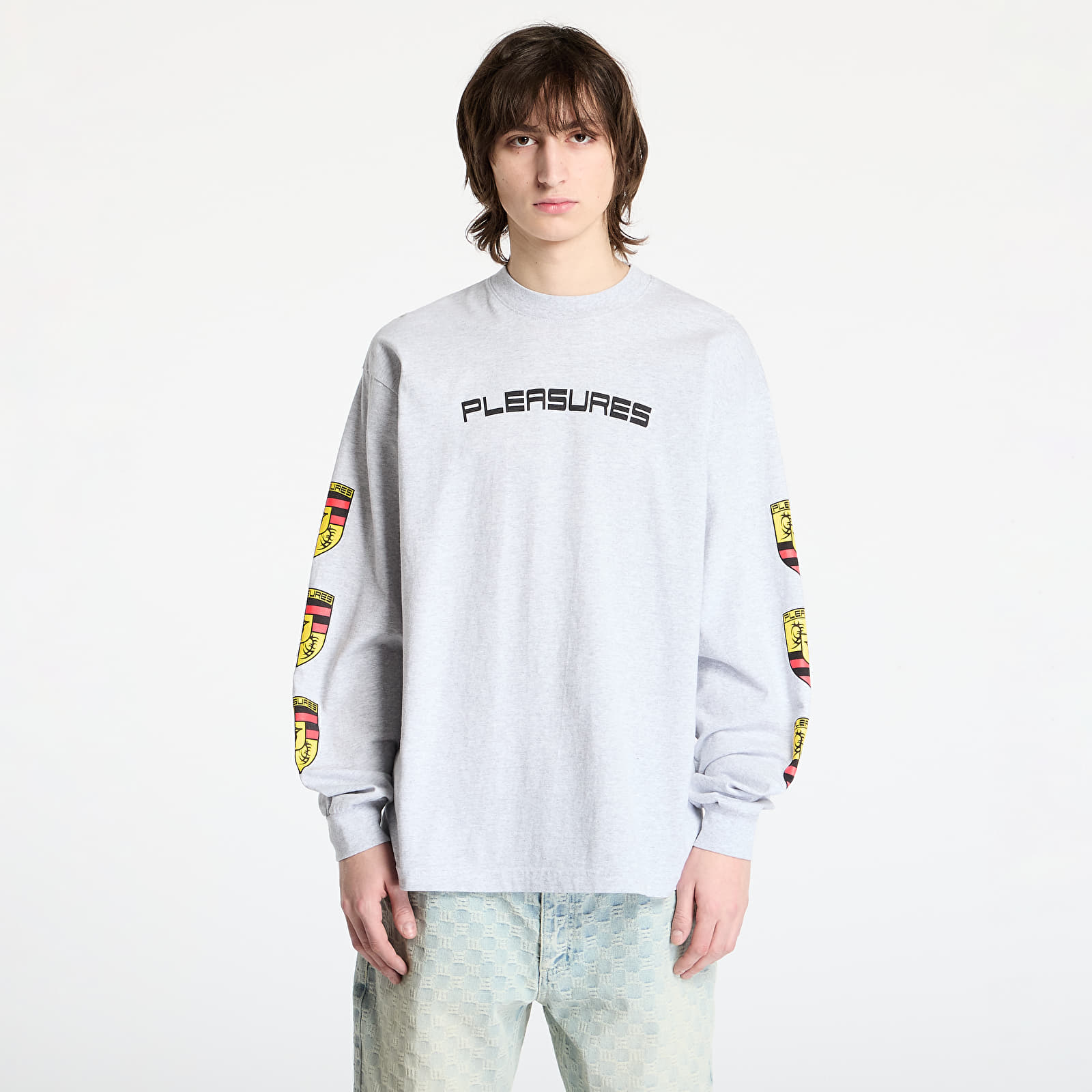 T-Shirts PLEASURES Fast Life Long Sleeve Ash Grey