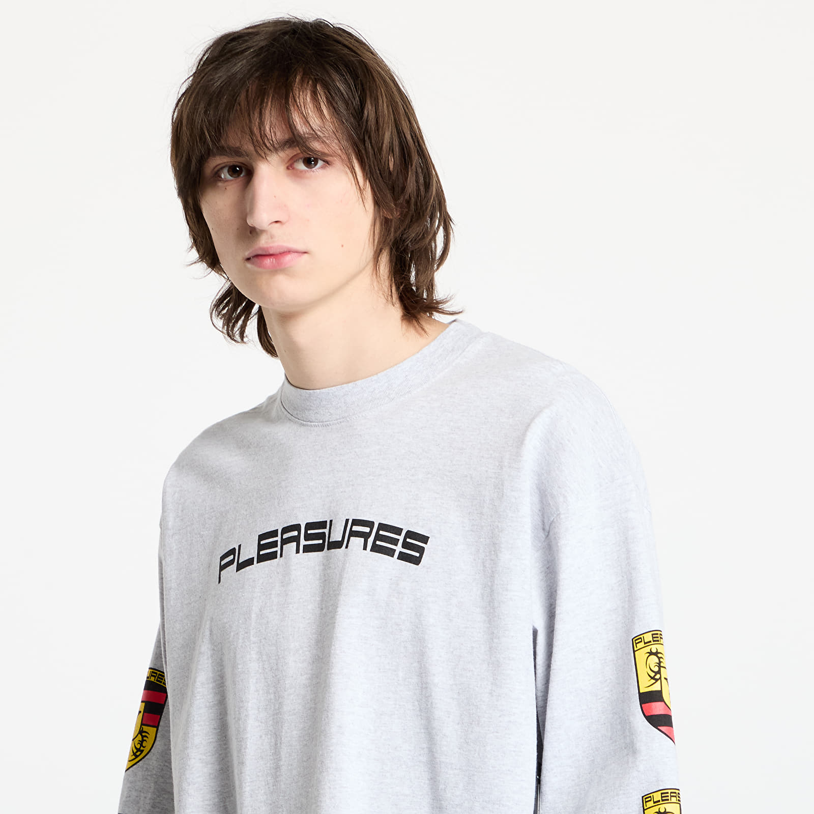 T-Shirts PLEASURES Fast Life Long Sleeve Ash Grey