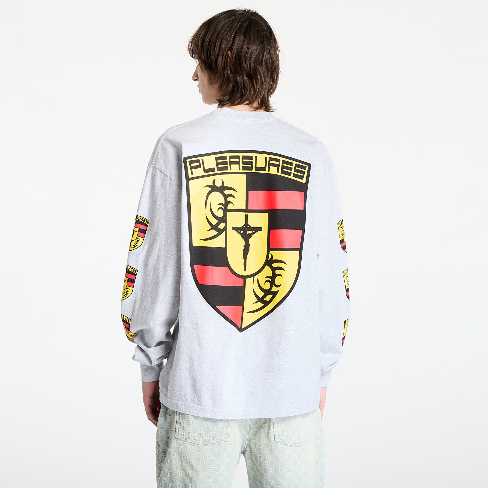 T-Shirts PLEASURES Fast Life Long Sleeve Ash Grey