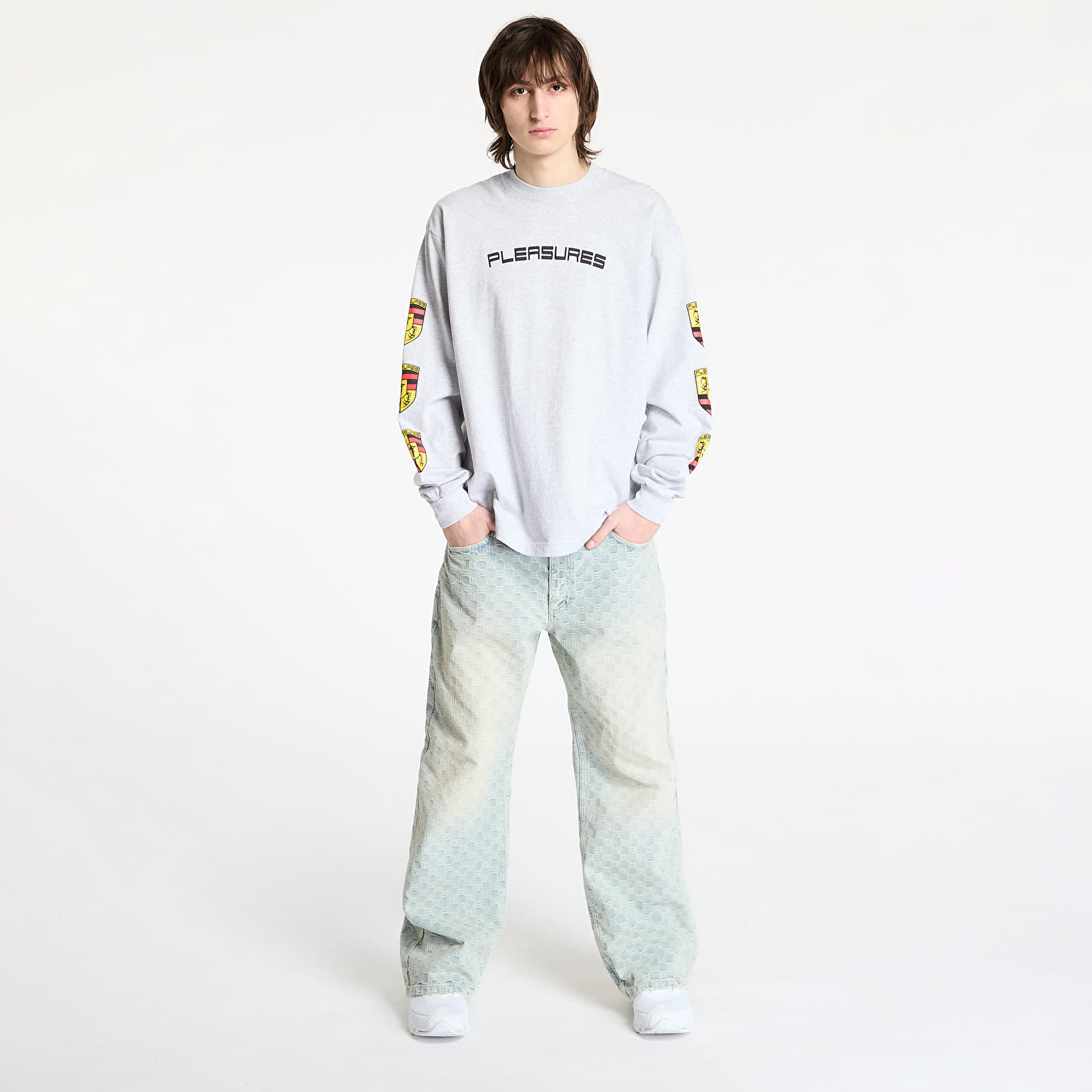 T-Shirts PLEASURES Fast Life Long Sleeve Ash Grey