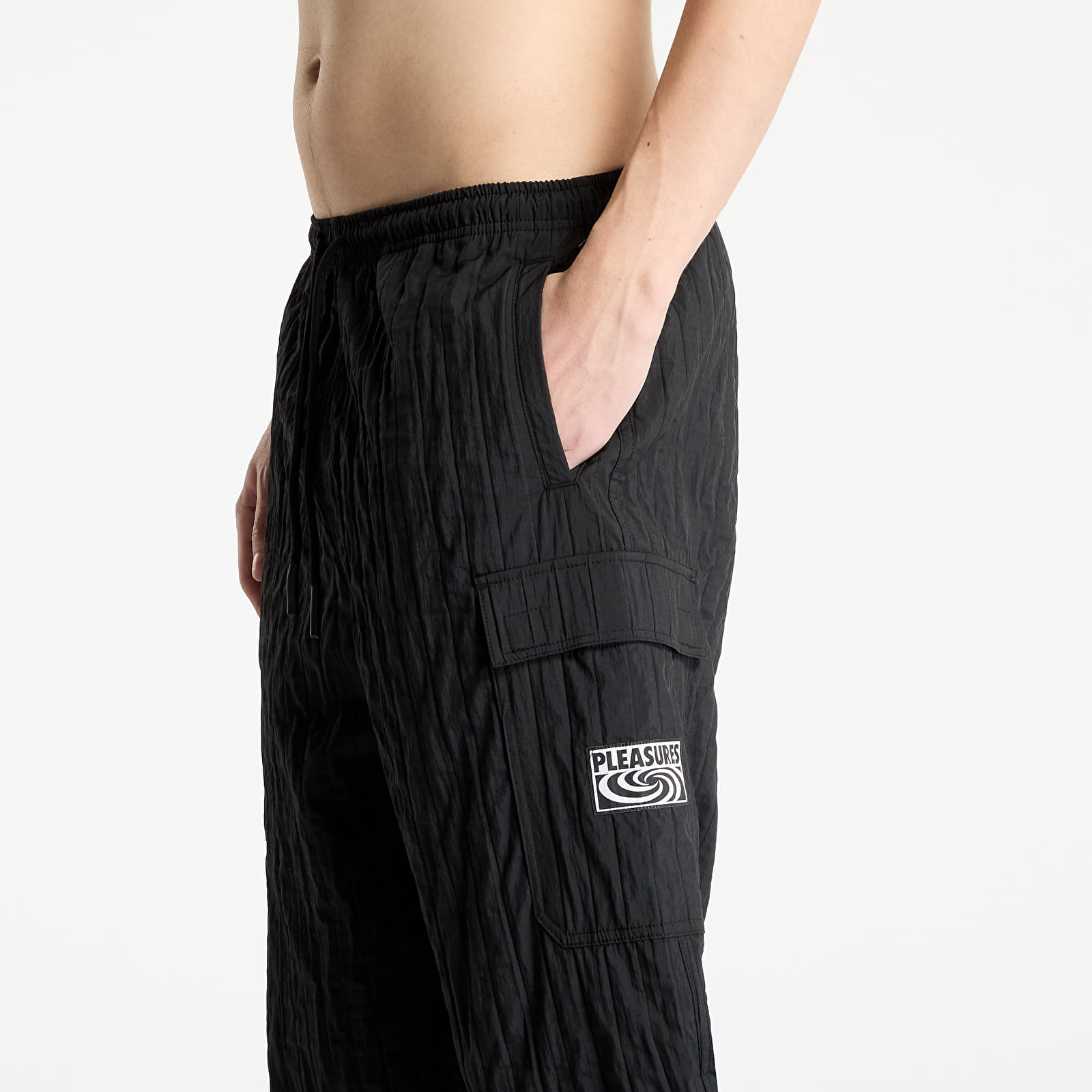 Miesten housut PLEASURES Rescue Pleated Cargo Pants Black