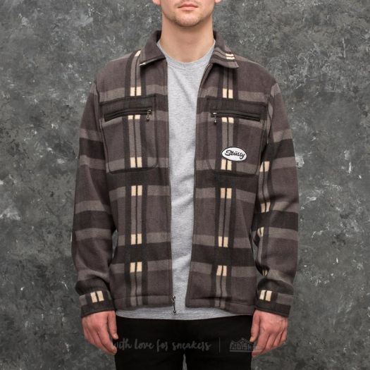 Shirts Stussy Polar Fleece Zip Up Shirt Black Footshop