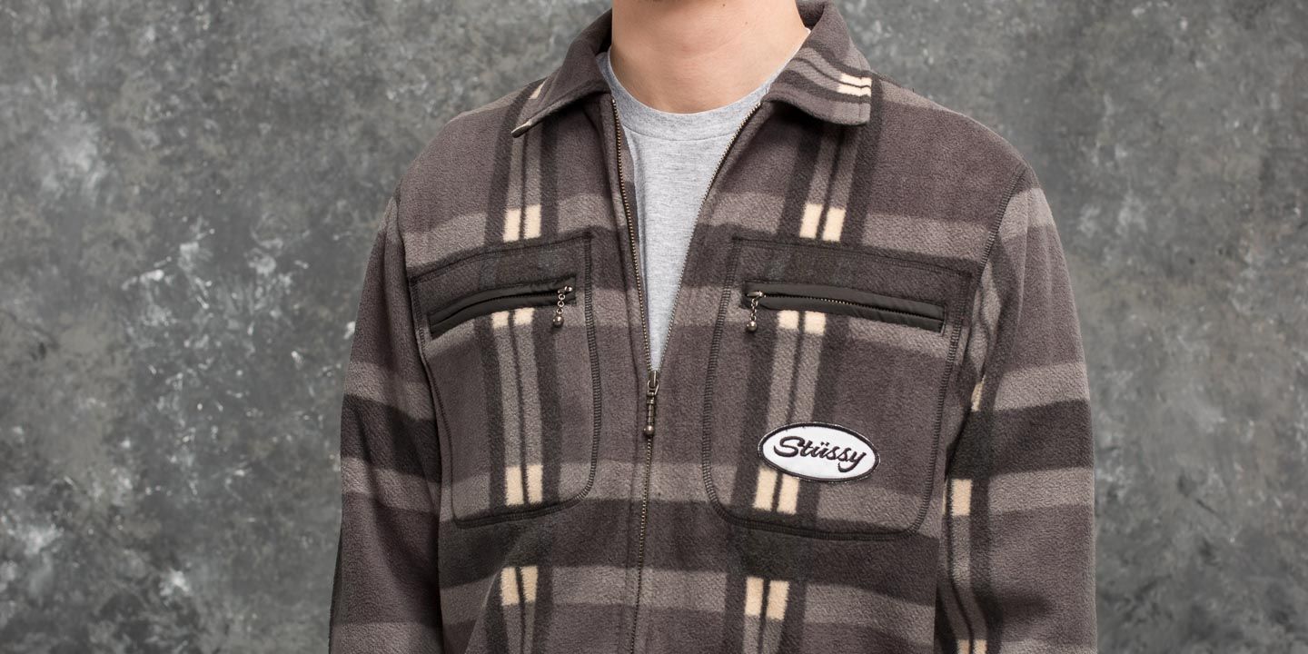 Stussy polar fleece zip on sale up shirt
