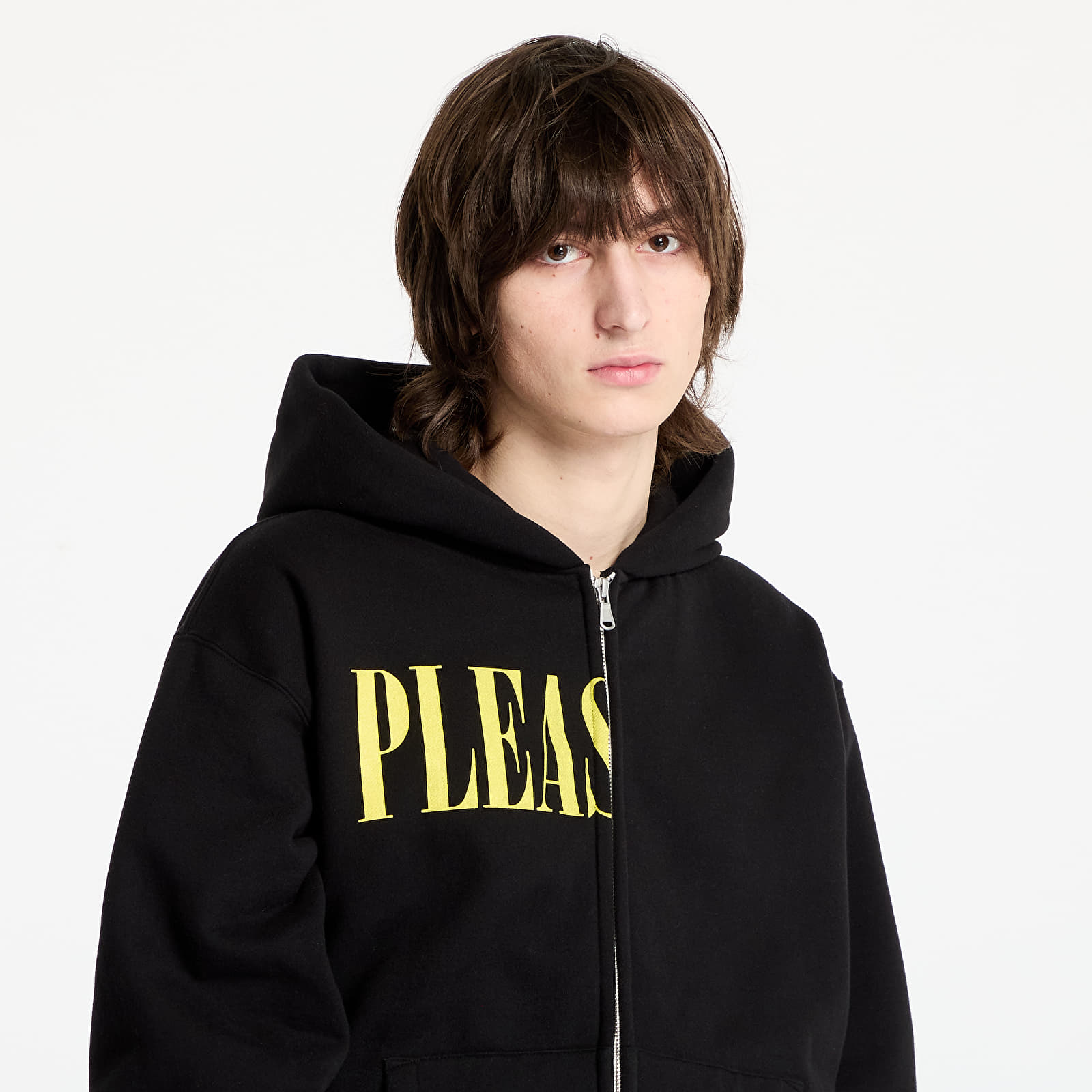 Bluzy z kapturem PLEASURES Split Zip Hoodie Black