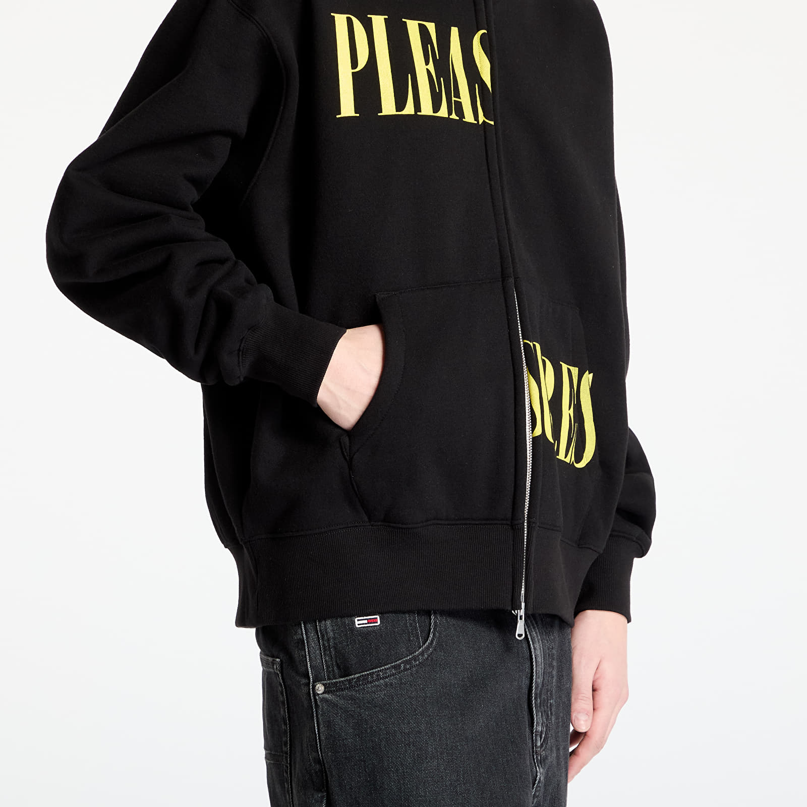 Bluzy z kapturem PLEASURES Split Zip Hoodie Black