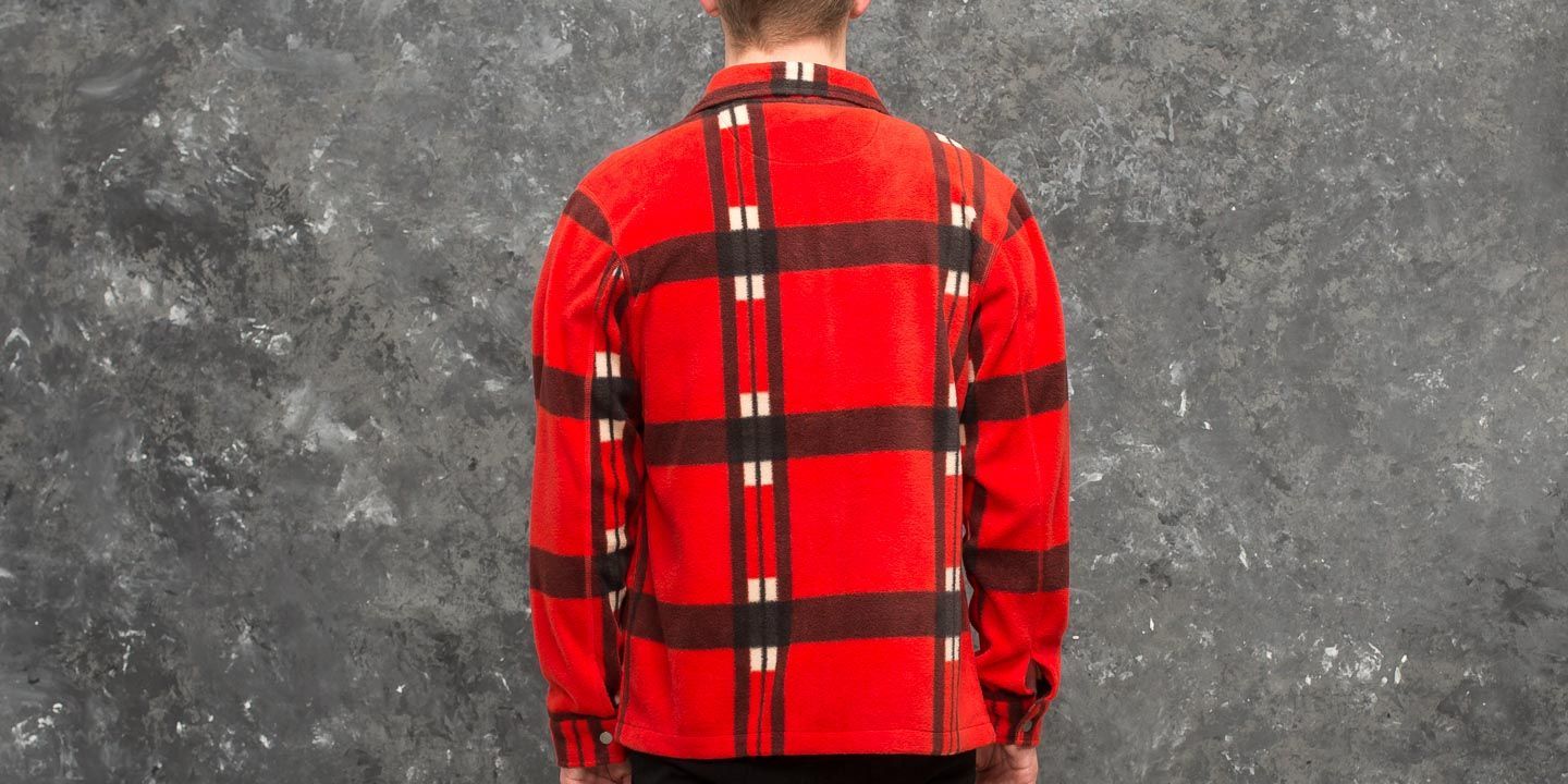 Red zip up shirt new arrivals