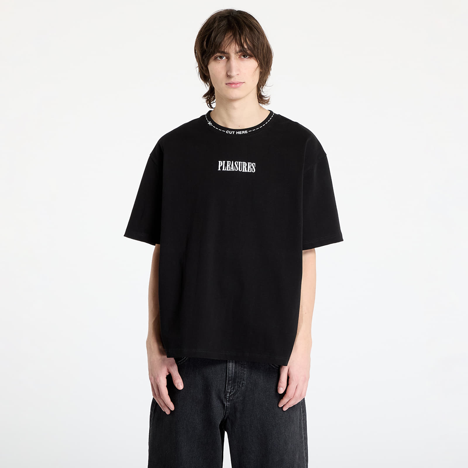 Camiseta PLEASURES Cut Here Heavyweight T-Shirt Black S