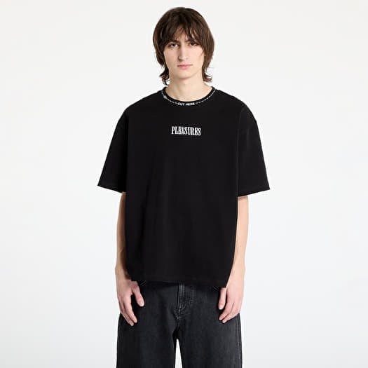 Tričko PLEASURES Cut Here Heavyweight T-Shirt Black