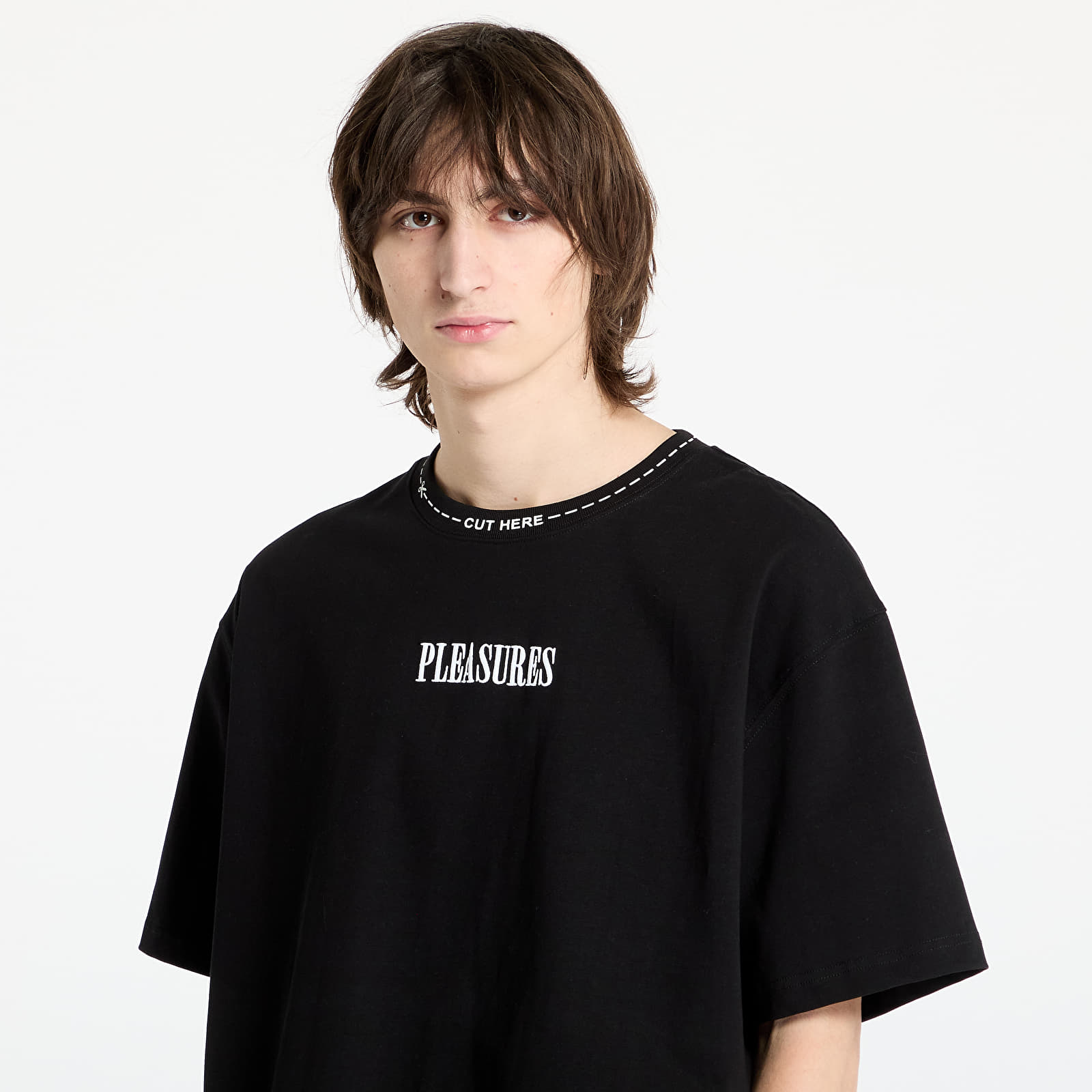 T-shirts PLEASURES Cut Here Heavyweight T-Shirt Black