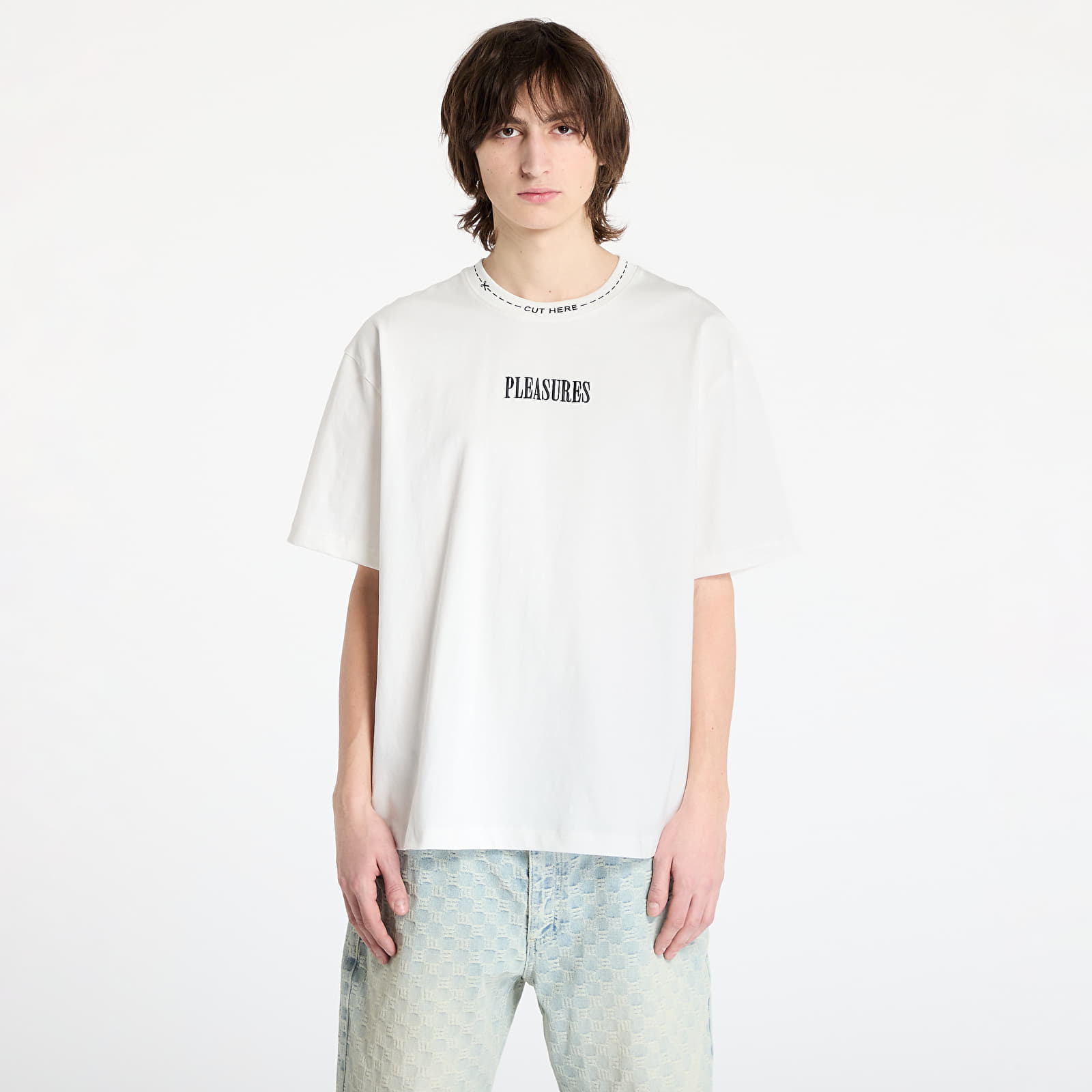 T-Shirts PLEASURES Cut Here Heavyweight T-Shirt White
