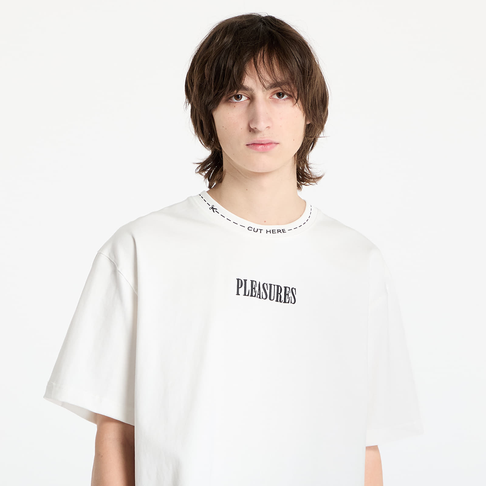 T-Shirts PLEASURES Cut Here Heavyweight T-Shirt White