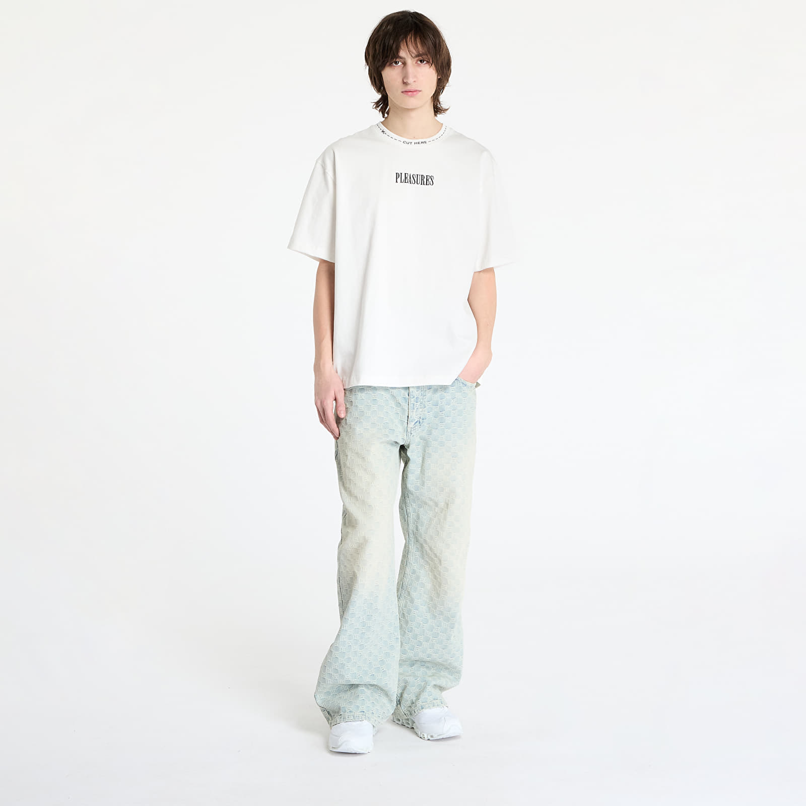 T-Shirts PLEASURES Cut Here Heavyweight T-Shirt White