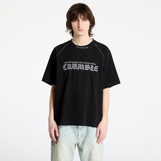 T-shirt PLEASURES Crumble Heavyweight Raglan Black