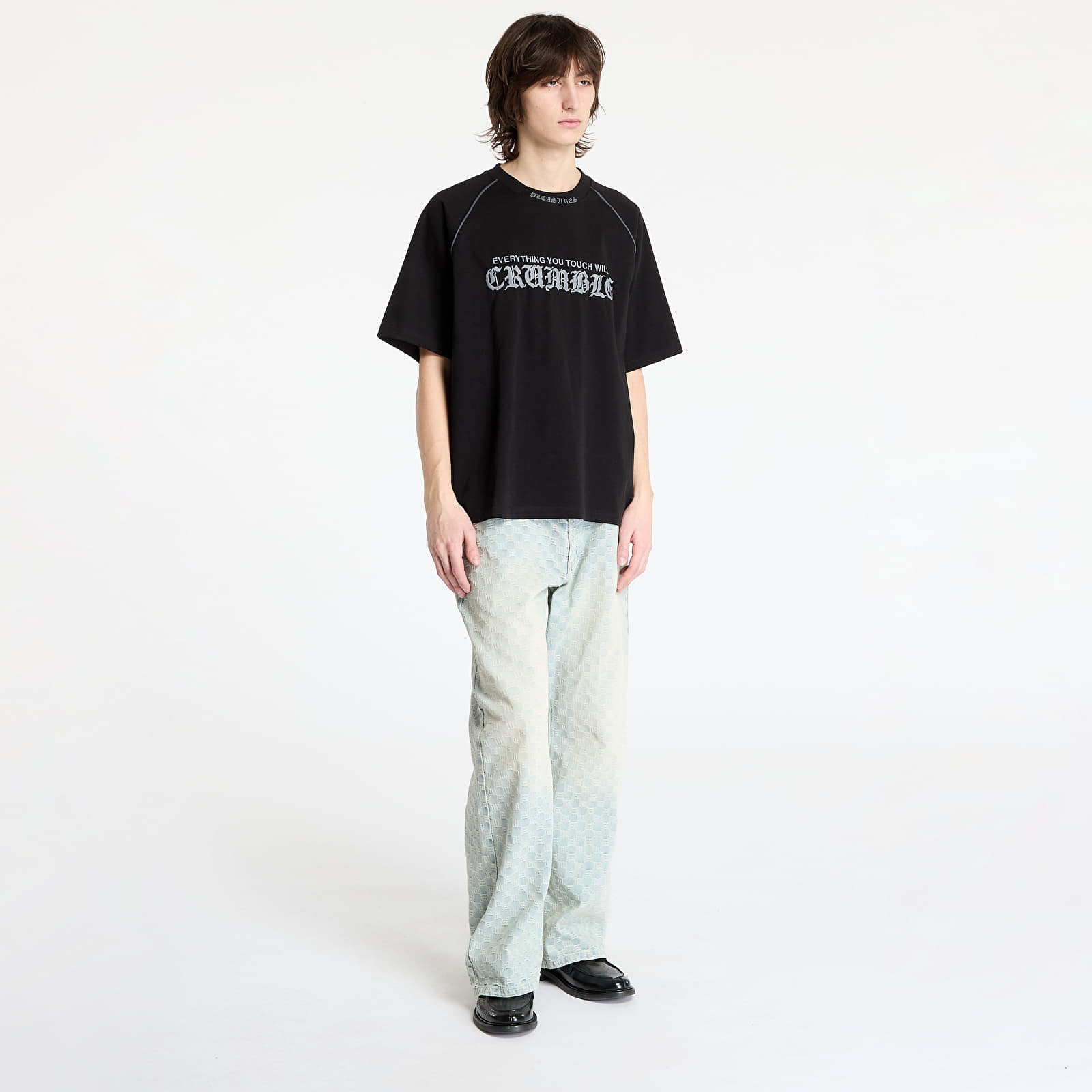 Футболки PLEASURES Crumble Heavyweight Raglan Black
