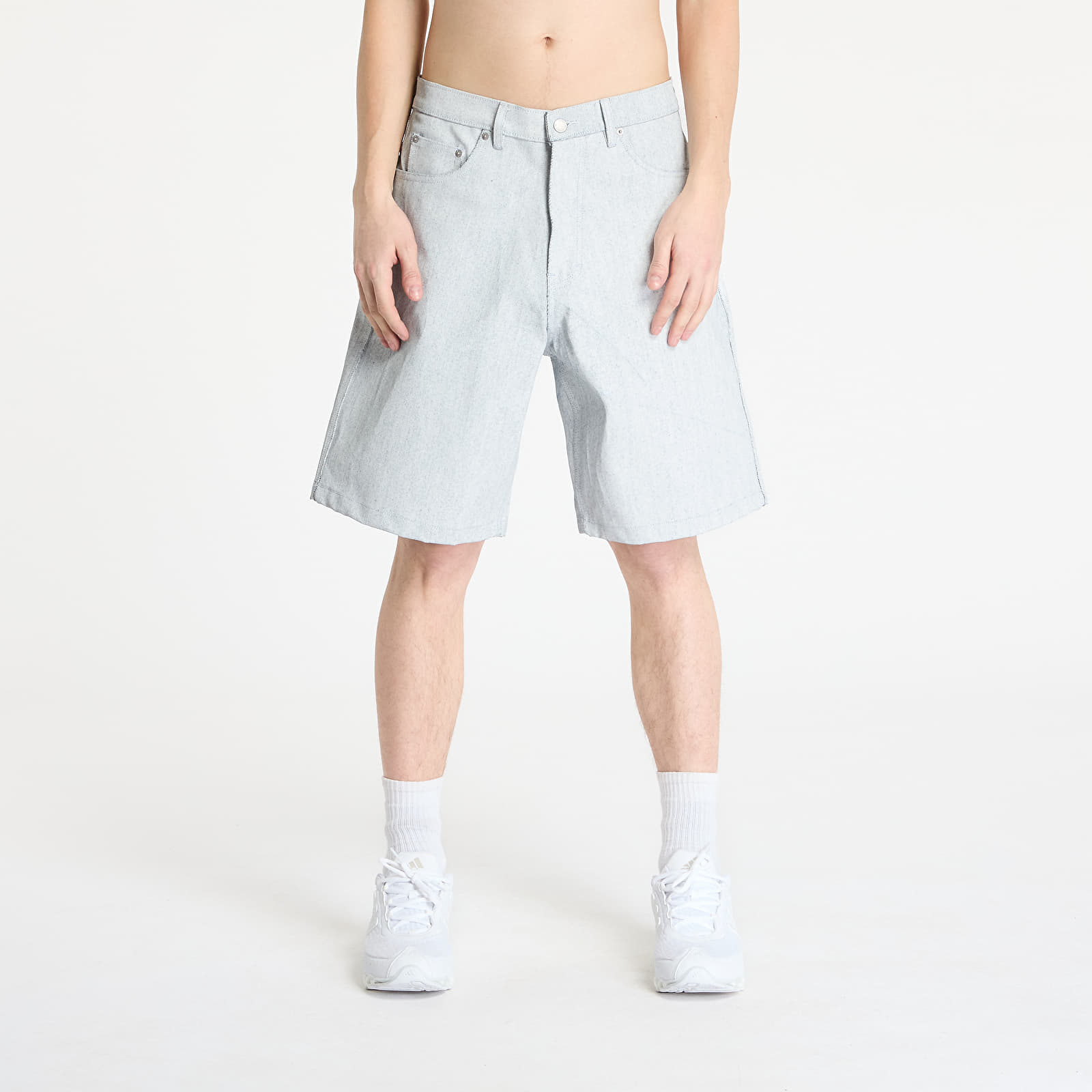 Pánské kraťasy PLEASURES Whiteout Baggy Jorts Off White