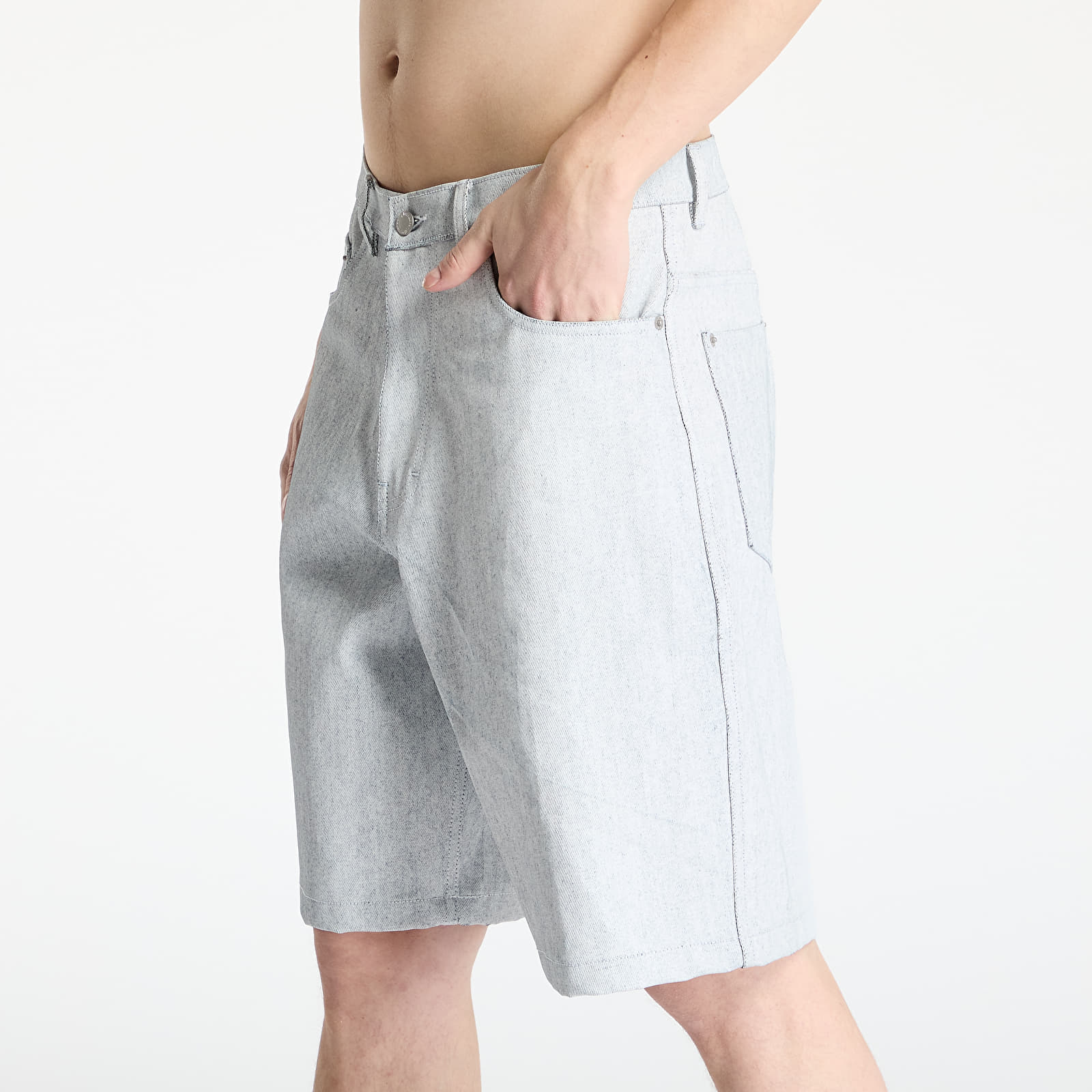 Pánské kraťasy PLEASURES Whiteout Baggy Jorts Off White
