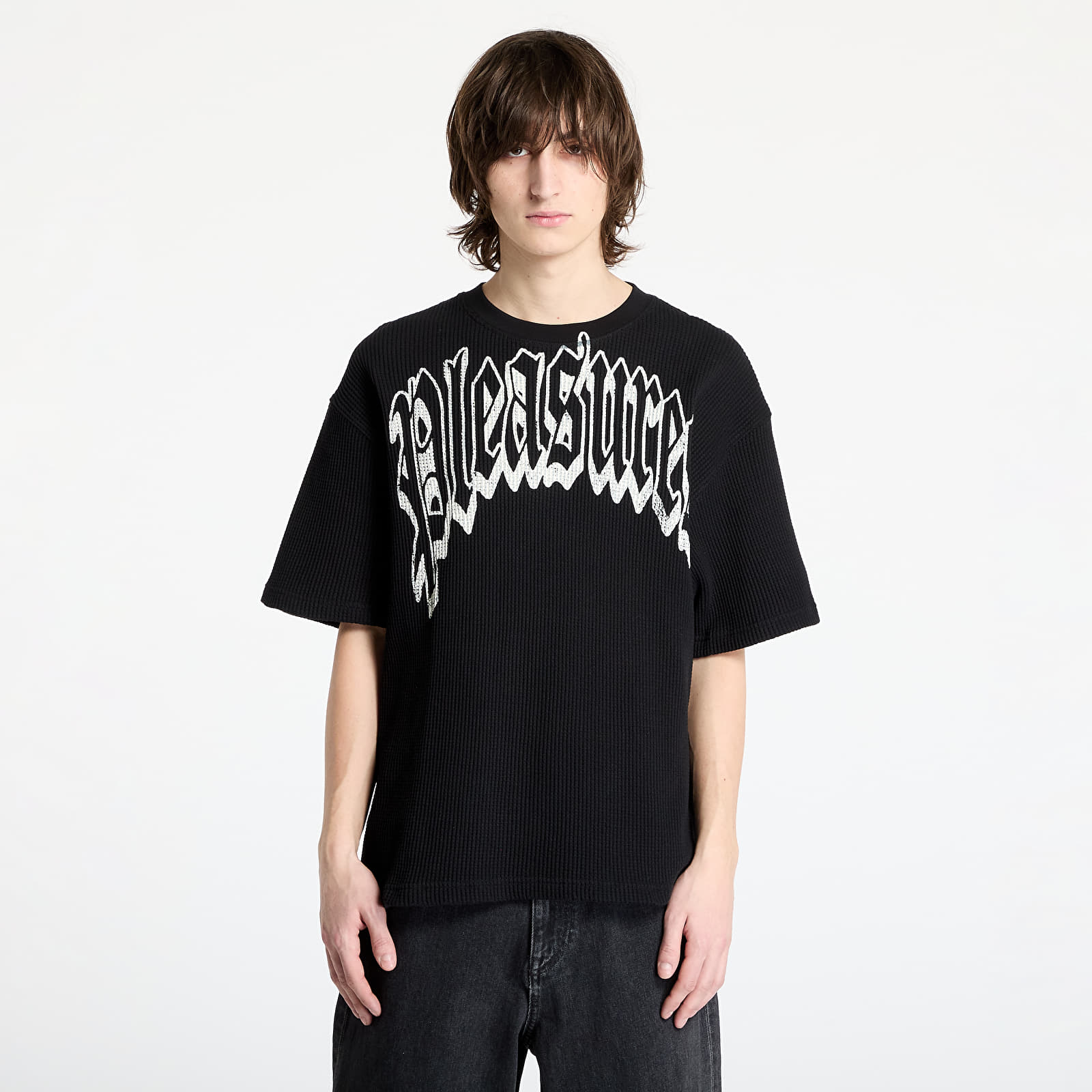 Trička PLEASURES Twitch Waffle T-Shirt Black