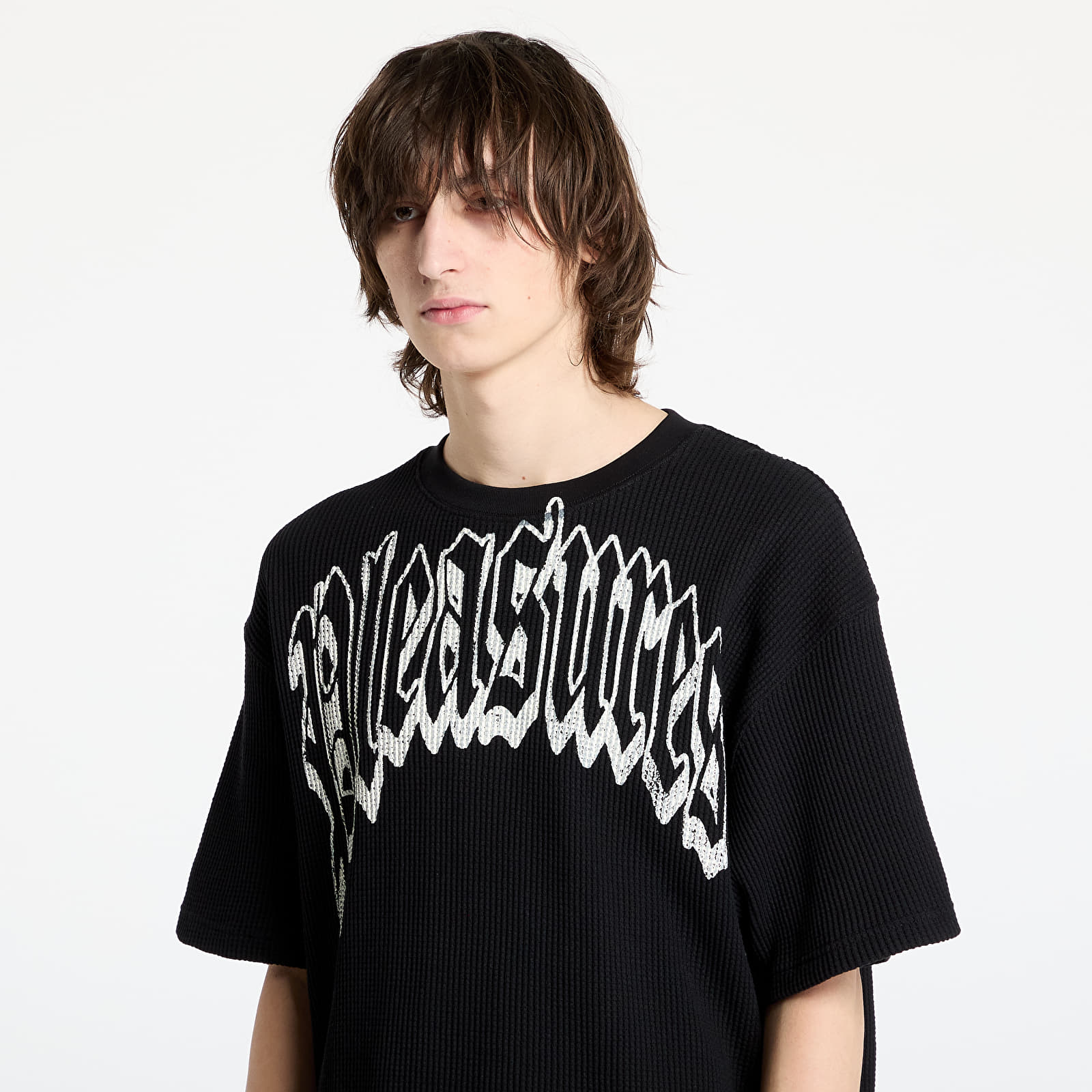 Trička PLEASURES Twitch Waffle T-Shirt Black