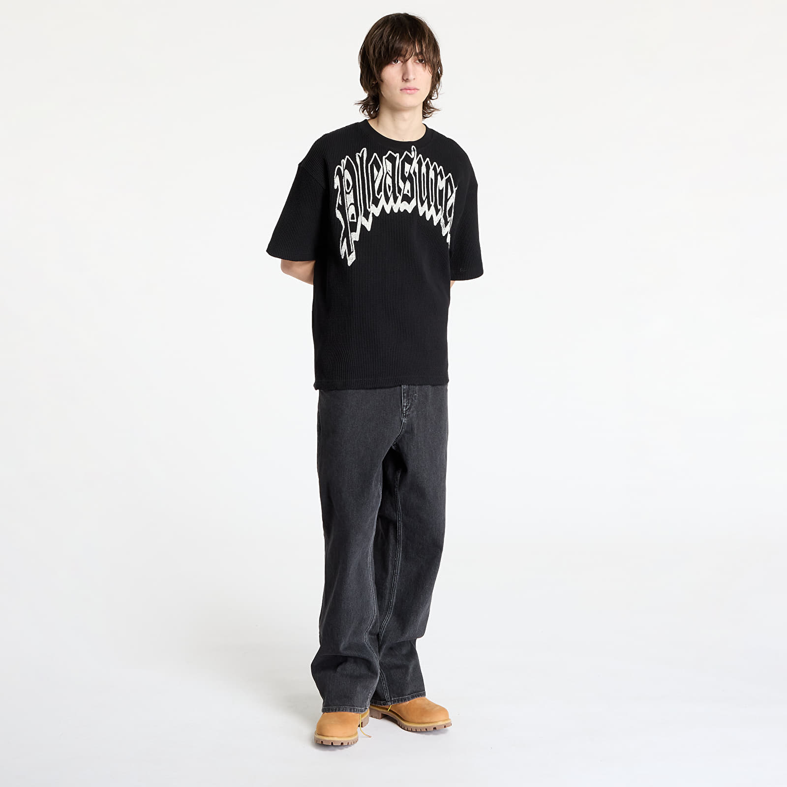 Trička PLEASURES Twitch Waffle T-Shirt Black