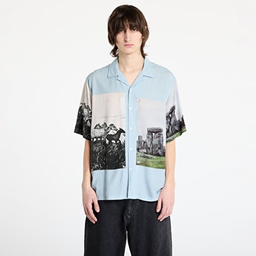 PLEASURES Stone Horse Button Down Shirt Powder Blue