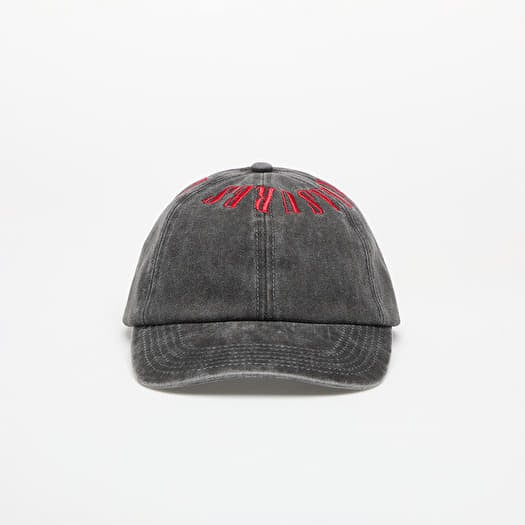 Hætte PLEASURES Onyx Crown Washed Cap Black/Red