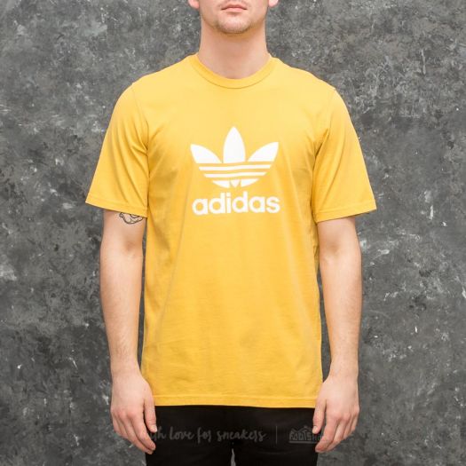 Adidas trefoil outlet tee yellow