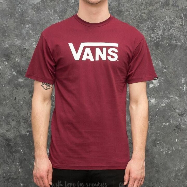 Tricou Vans Classic Tee Burgundy-White