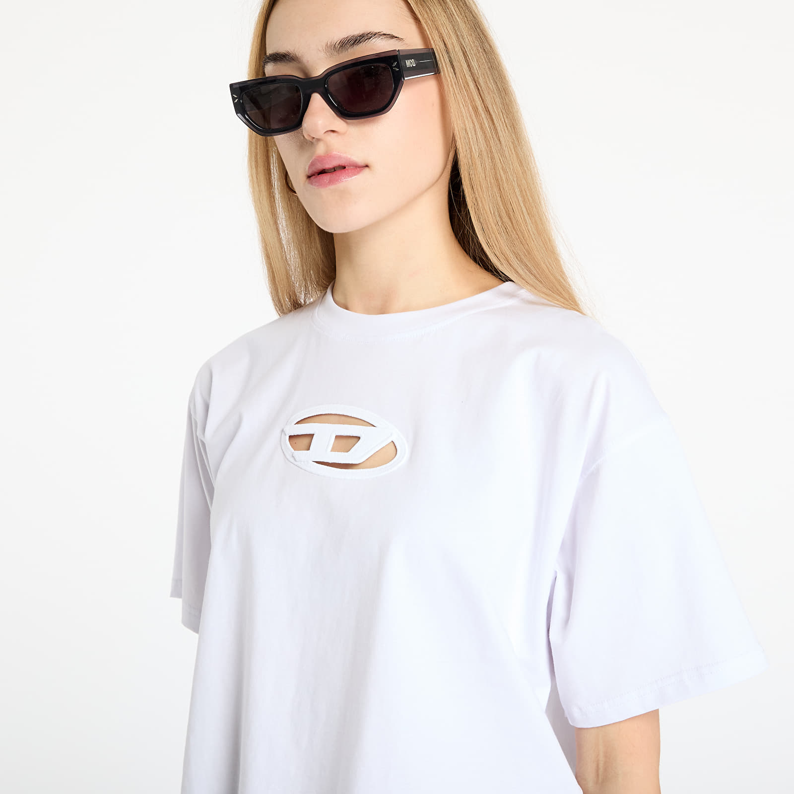 Women's T-shirts Diesel T-Buxt-Crop-Od T-Shirt White