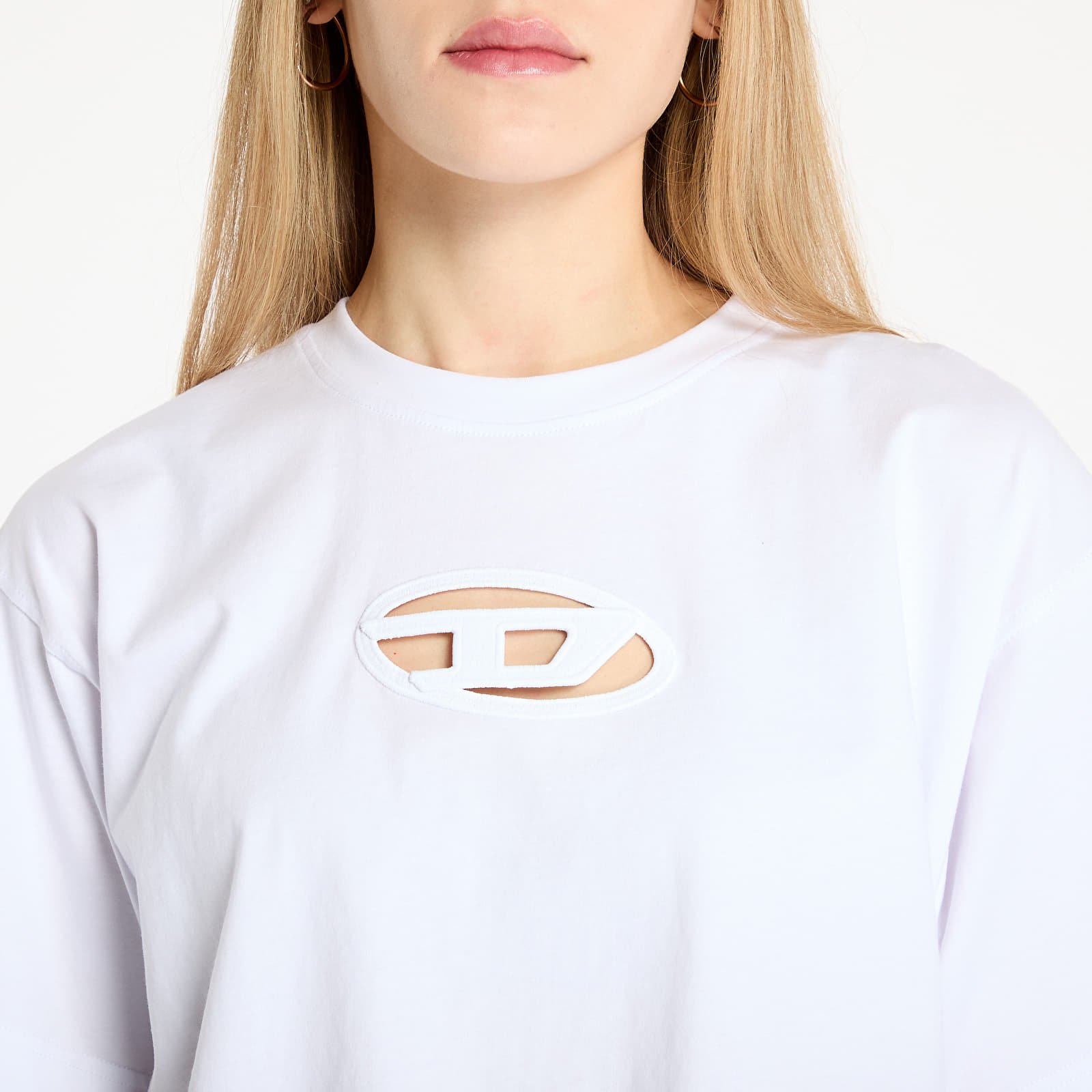 Women's T-shirts Diesel T-Buxt-Crop-Od T-Shirt White