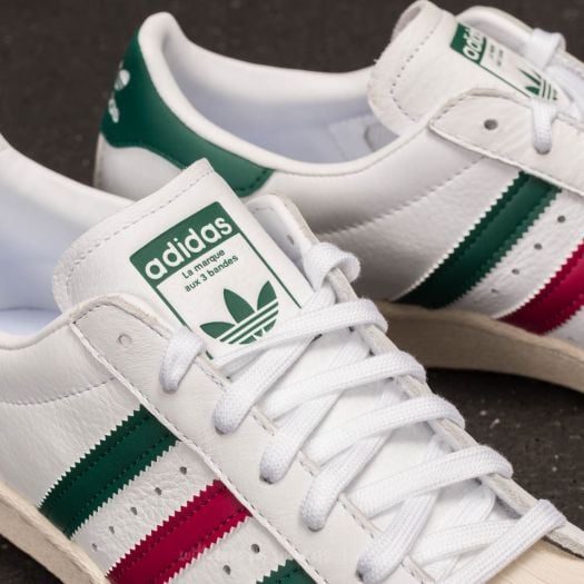 Adidas superstar green white red hot sale