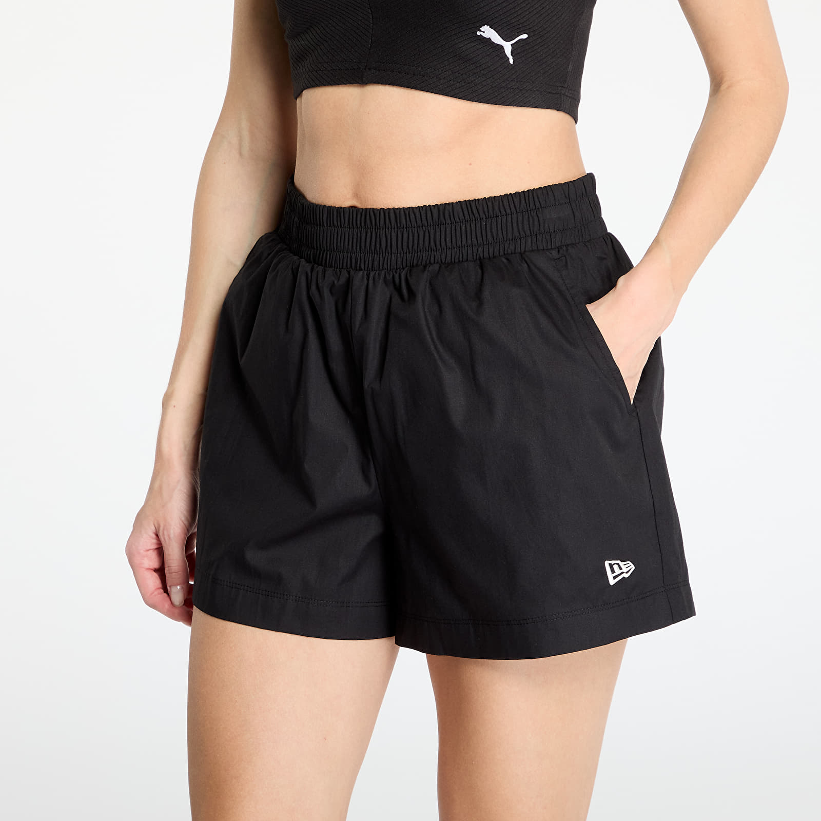 Női sortok New Era Womens Cotton Black Shorts Black