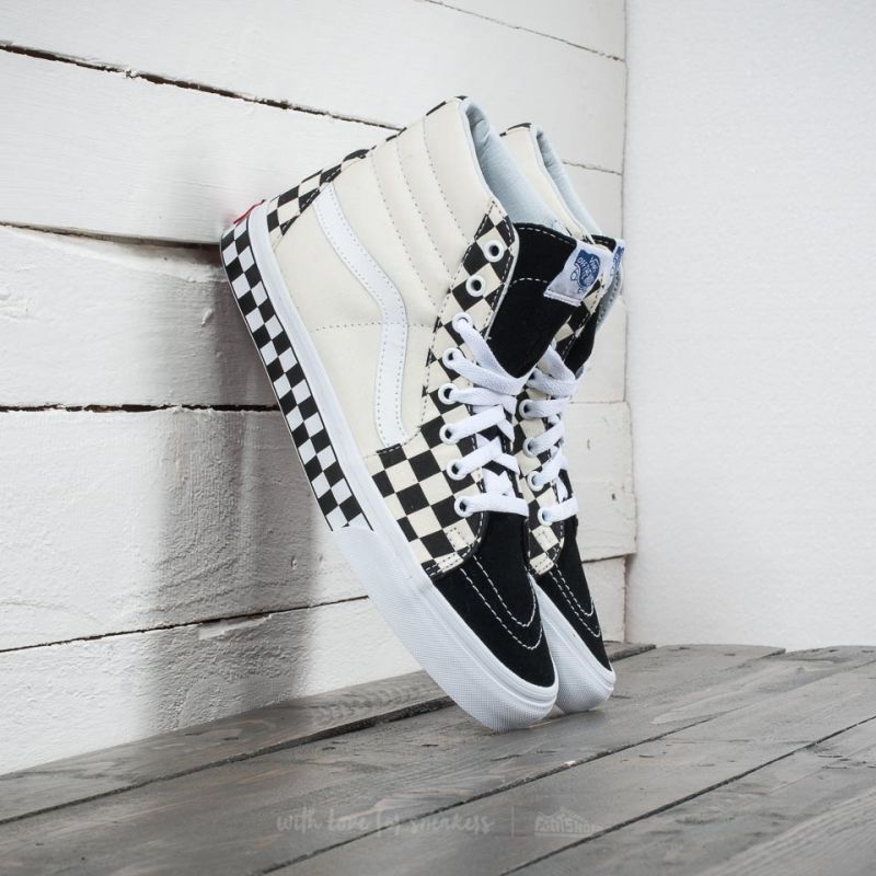 Vans Sk8-Hi (Checker Sidewall) Black/ True White | Footshop