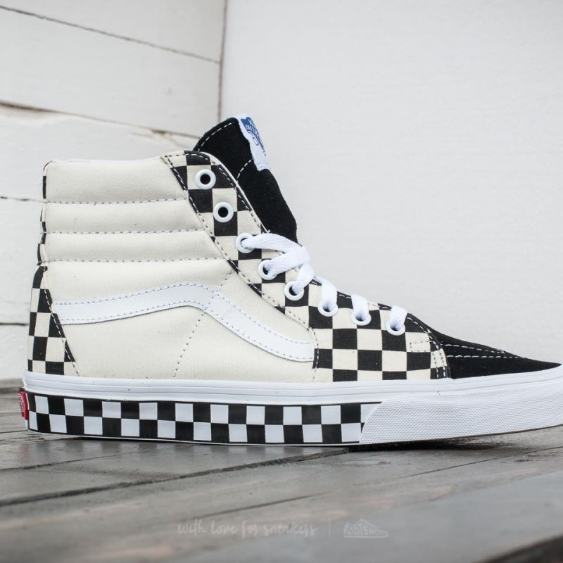 Vans Sk8-Hi (Checker Sidewall) Black/ True White | Footshop