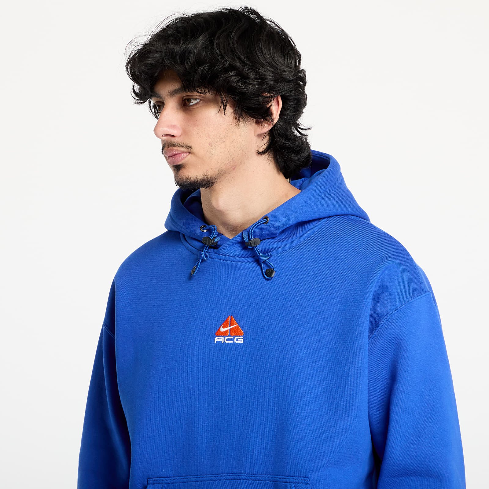 Men's hoodies Nike ACG Therma-FIT Fleece Pullover Hoodie Game Royal/ Safety Orange/ Summit White