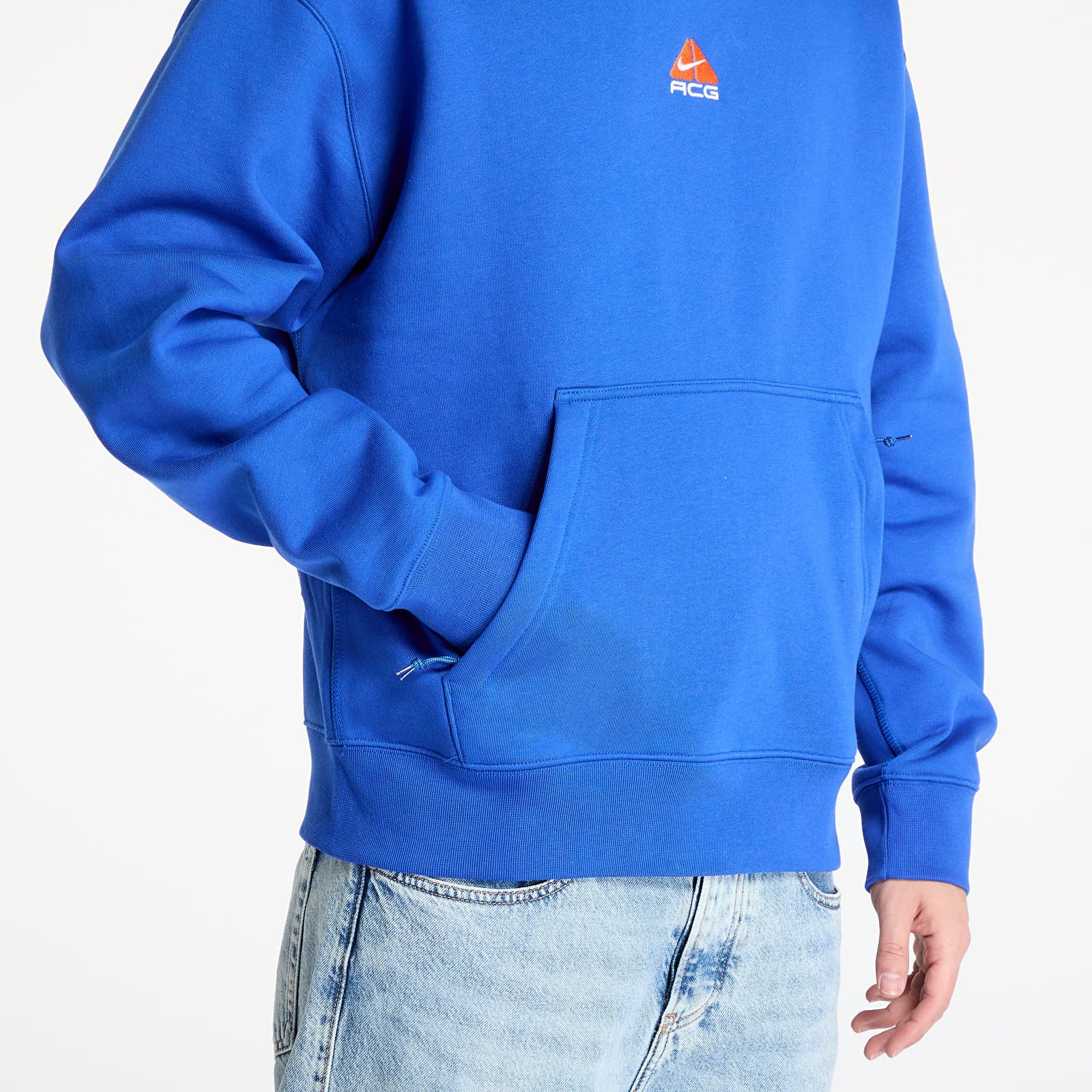 Men's hoodies Nike ACG Therma-FIT Fleece Pullover Hoodie Game Royal/ Safety Orange/ Summit White
