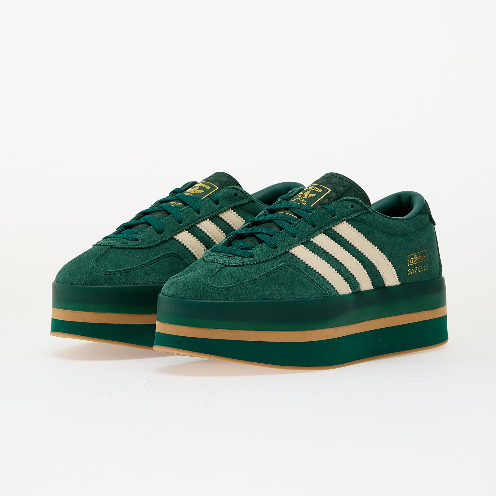 Sko til kvinder adidas Gazelle Stack W Collegiate Green/ Gum 3/ Cream White