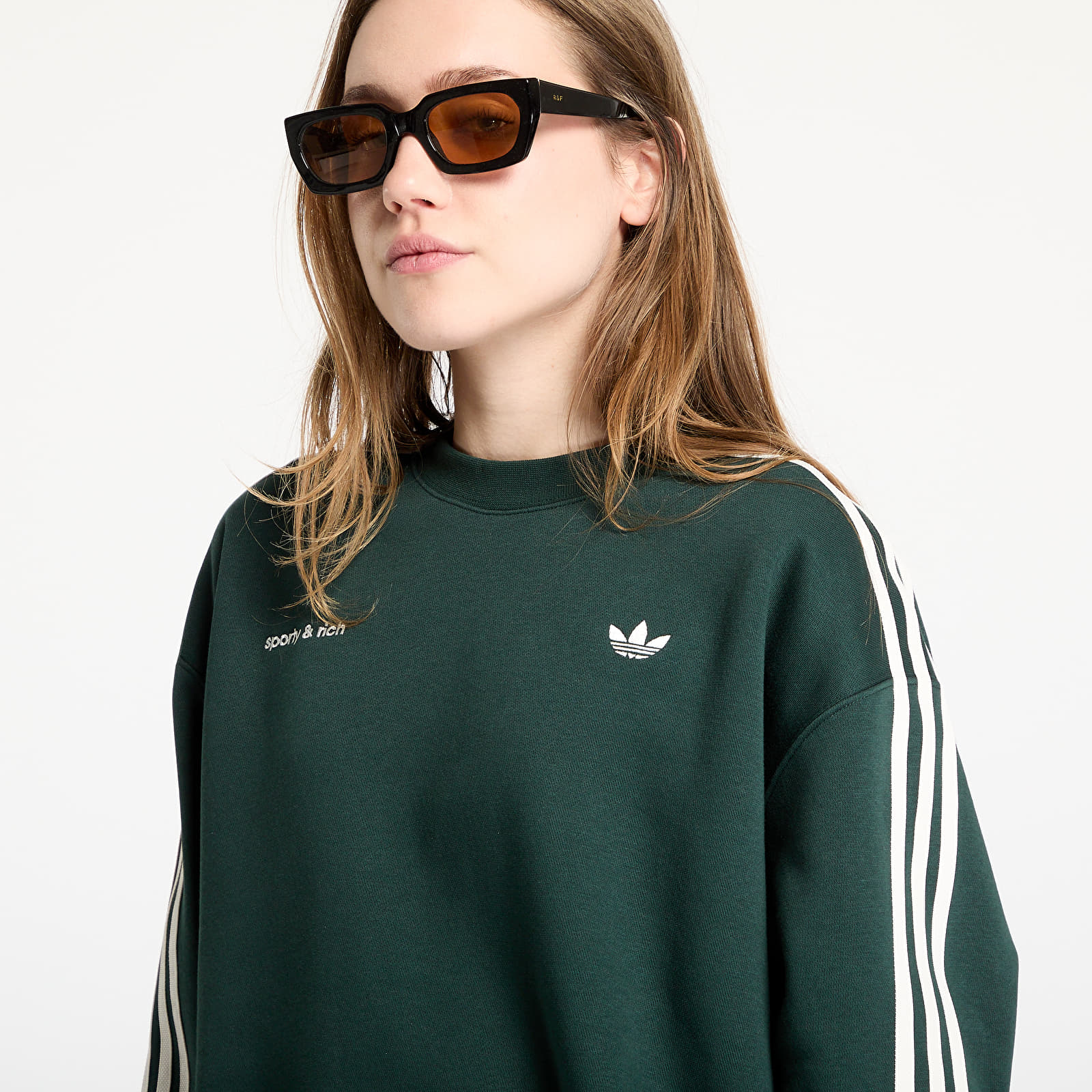 Naiste kapuutsiga dressid adidas X Sporty & Rich Sweatshirt Shadow Green