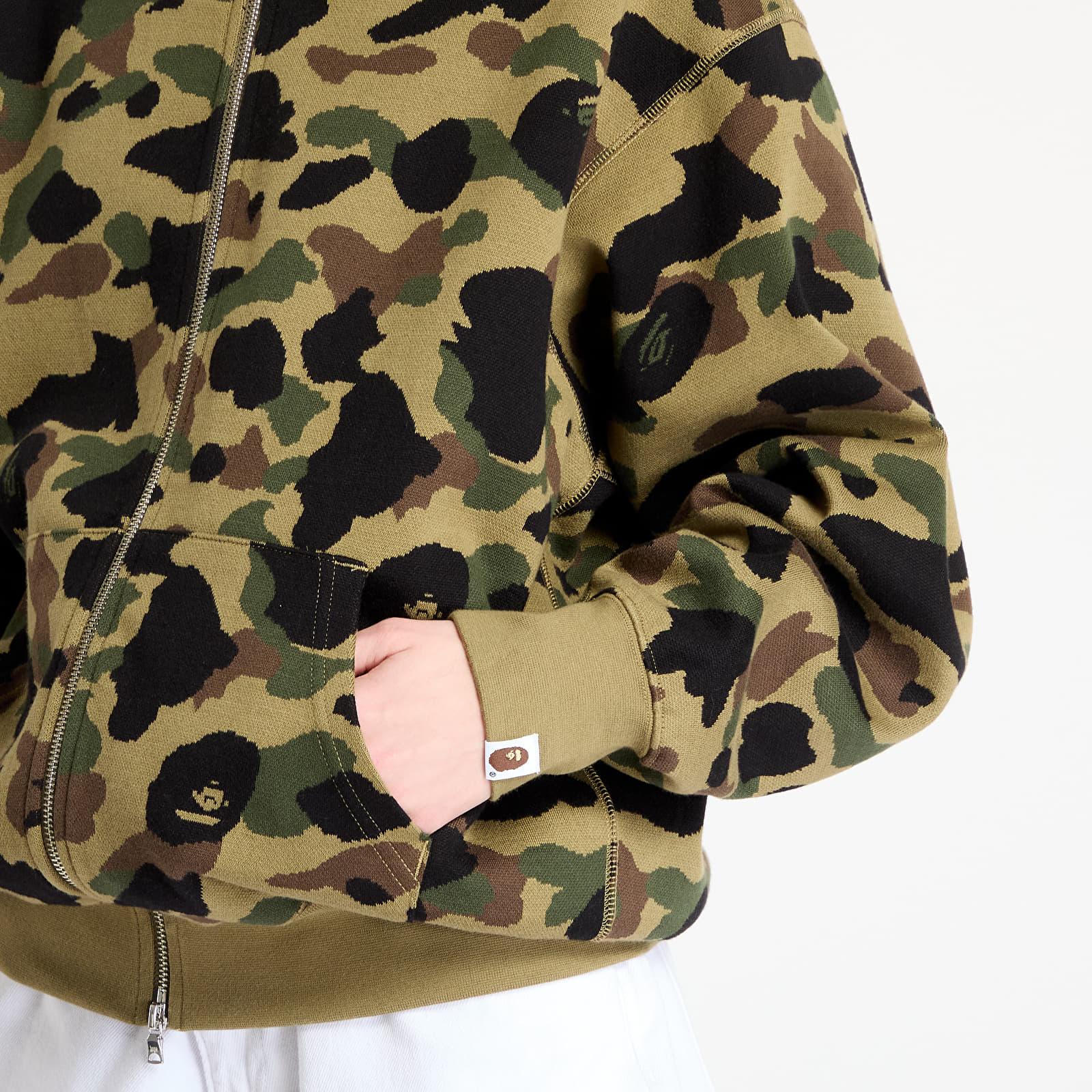 Men's hoodies A BATHING APE 1St Camo Jacquard Shark Relaxed Fit Full Zip Hoodie UNISEX Green