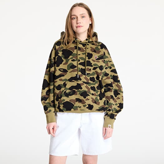 A BATHING APE 1St Camo Jacquard One Point Relaxed Fit Pullover Hoodie UNISEX Green