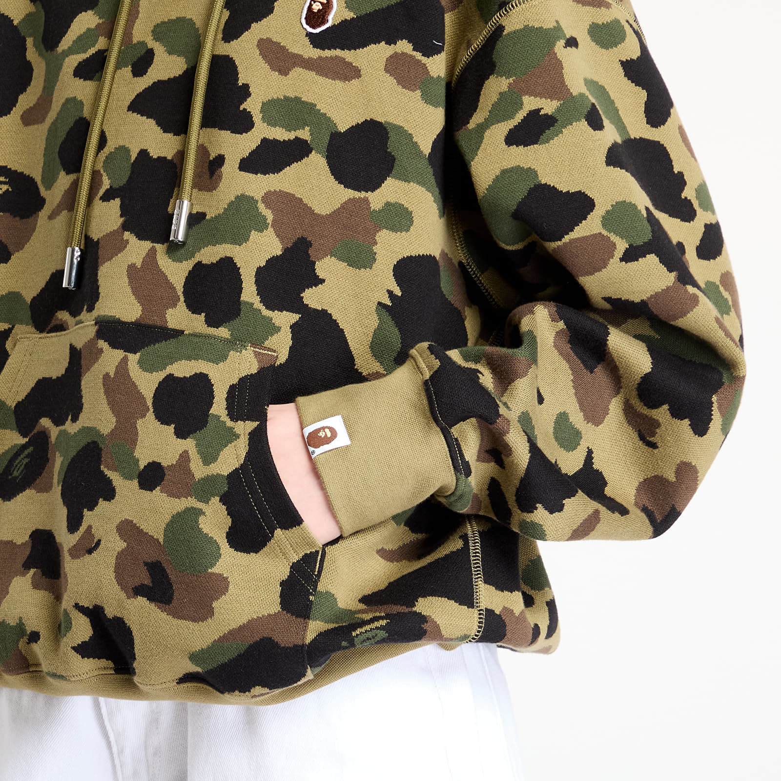 Men's hoodies A BATHING APE 1St Camo Jacquard One Point Relaxed Fit Pullover Hoodie UNISEX Green