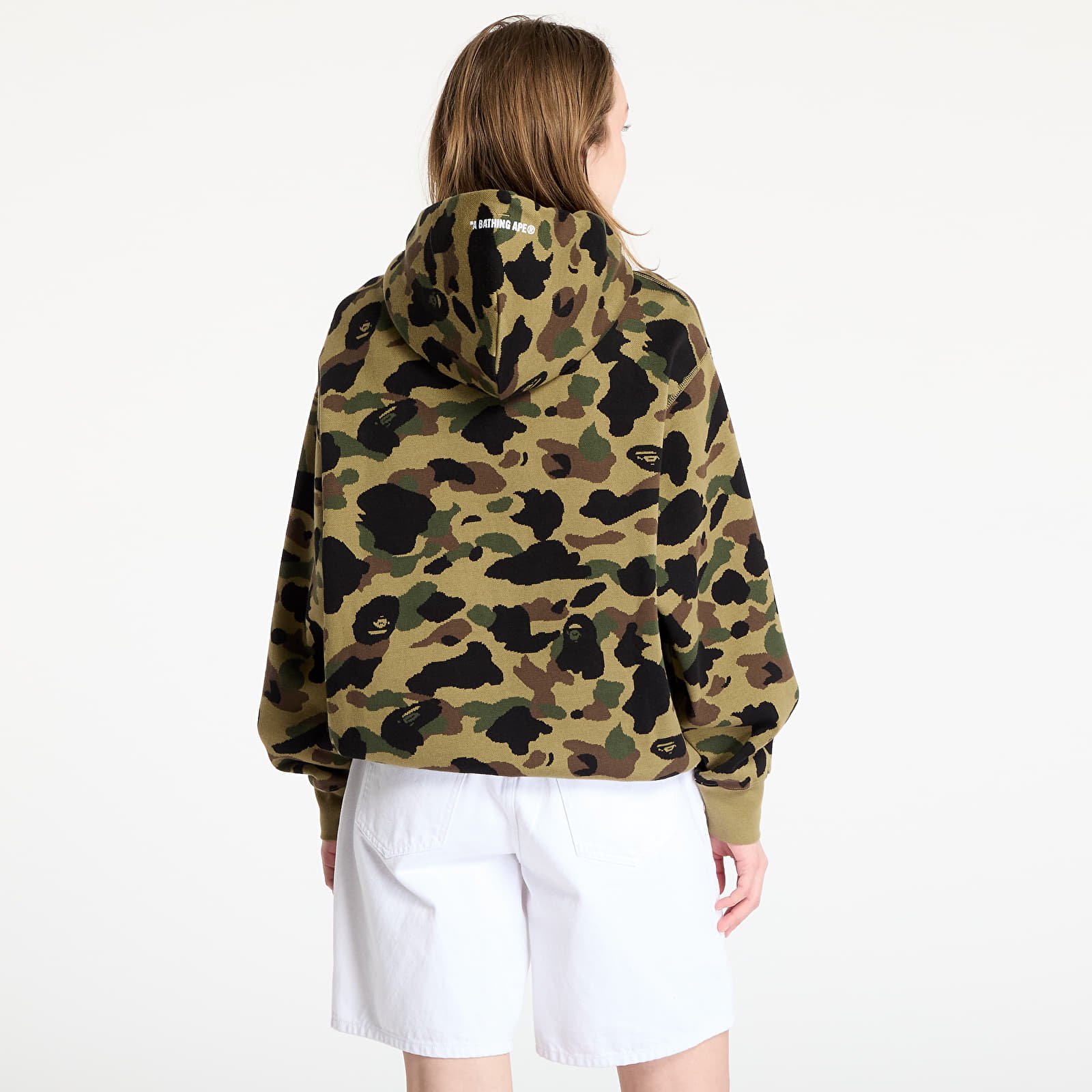 Men's hoodies A BATHING APE 1St Camo Jacquard One Point Relaxed Fit Pullover Hoodie UNISEX Green