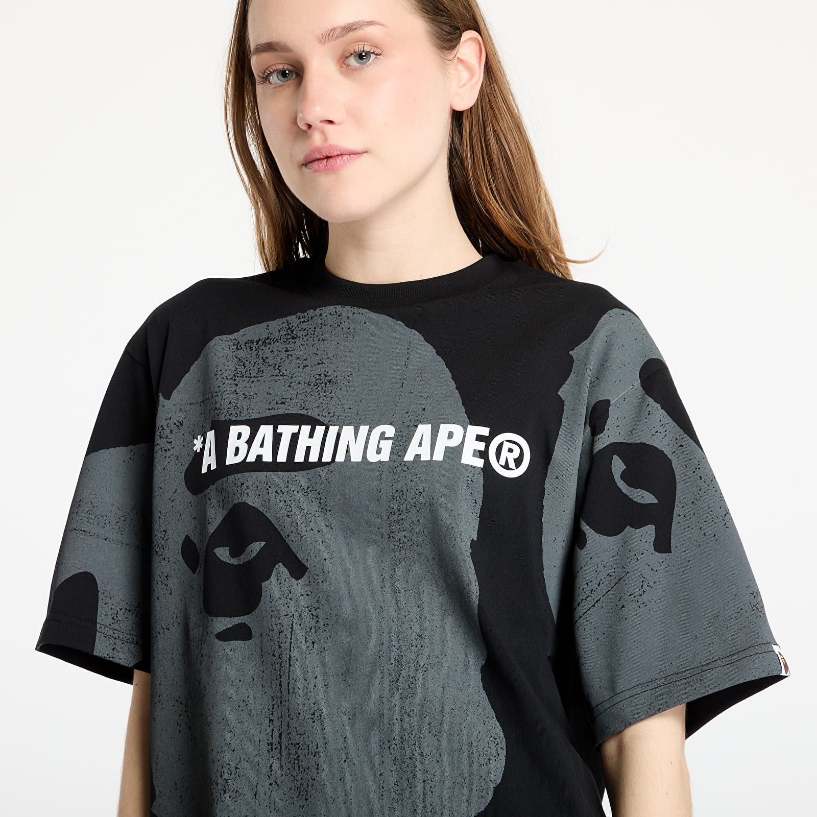 Men's T-shirts A BATHING APE Water Print Ape Head Relaxed Fit Tee UNISEX Black