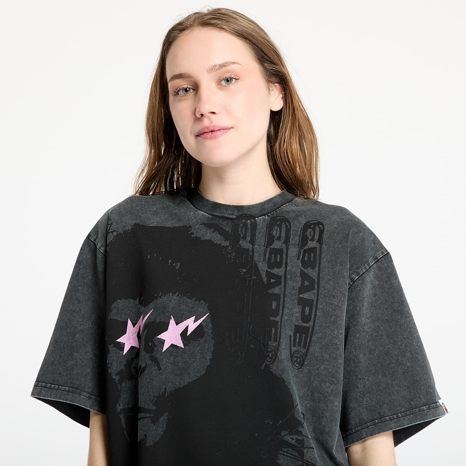 Pánská trička A BATHING APE Garment Dye Multi Logo Relaxed Fit Tee Black
