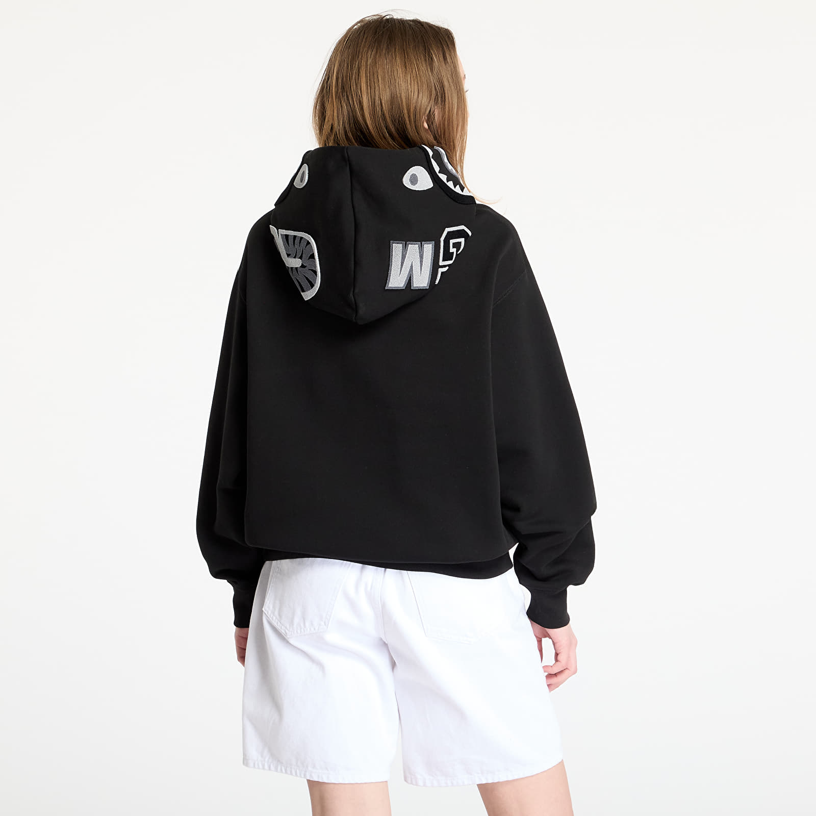 Men's hoodies A BATHING APE Shark Logo Relaxed Fit Pullover Hoodie UNISEX Black
