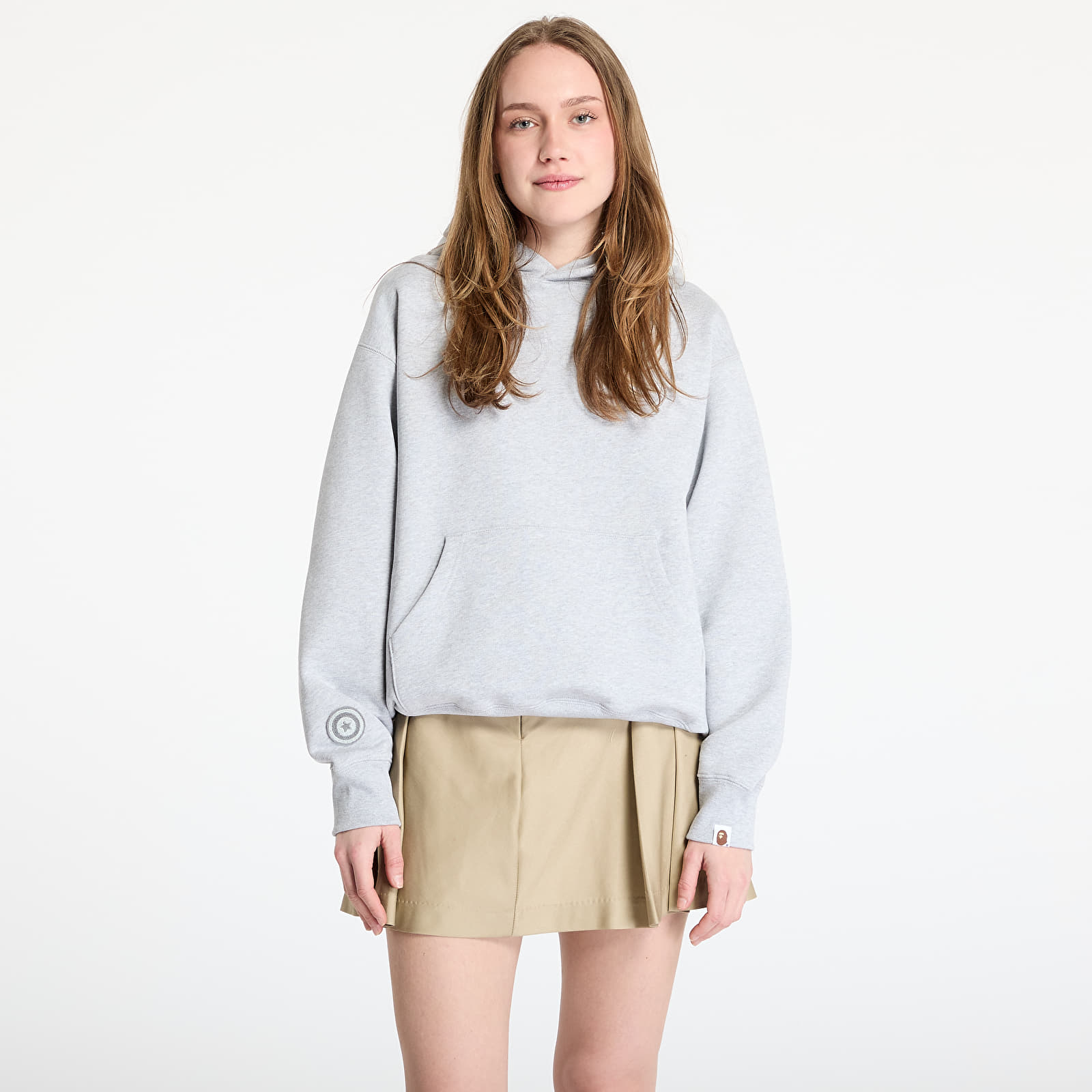 Vīriešu kapuces A BATHING APE Shark Logo Relaxed Fit Pullover Hoodie UNISEX Gray
