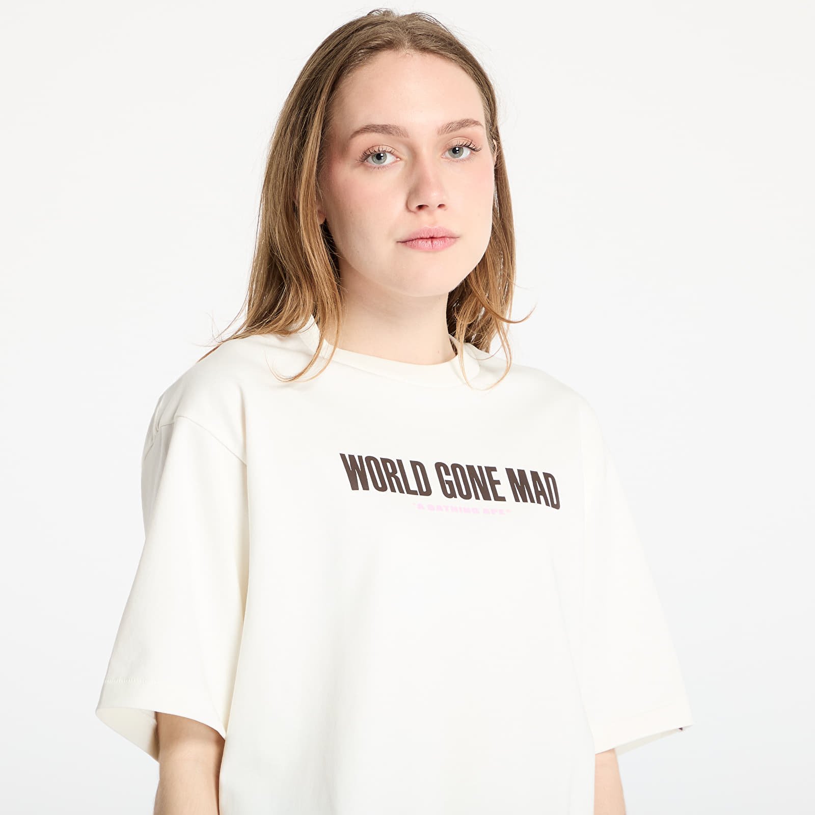 Männer T-Shirts A BATHING APE Slogan Relaxed Fit Tee UNISEX Ivory